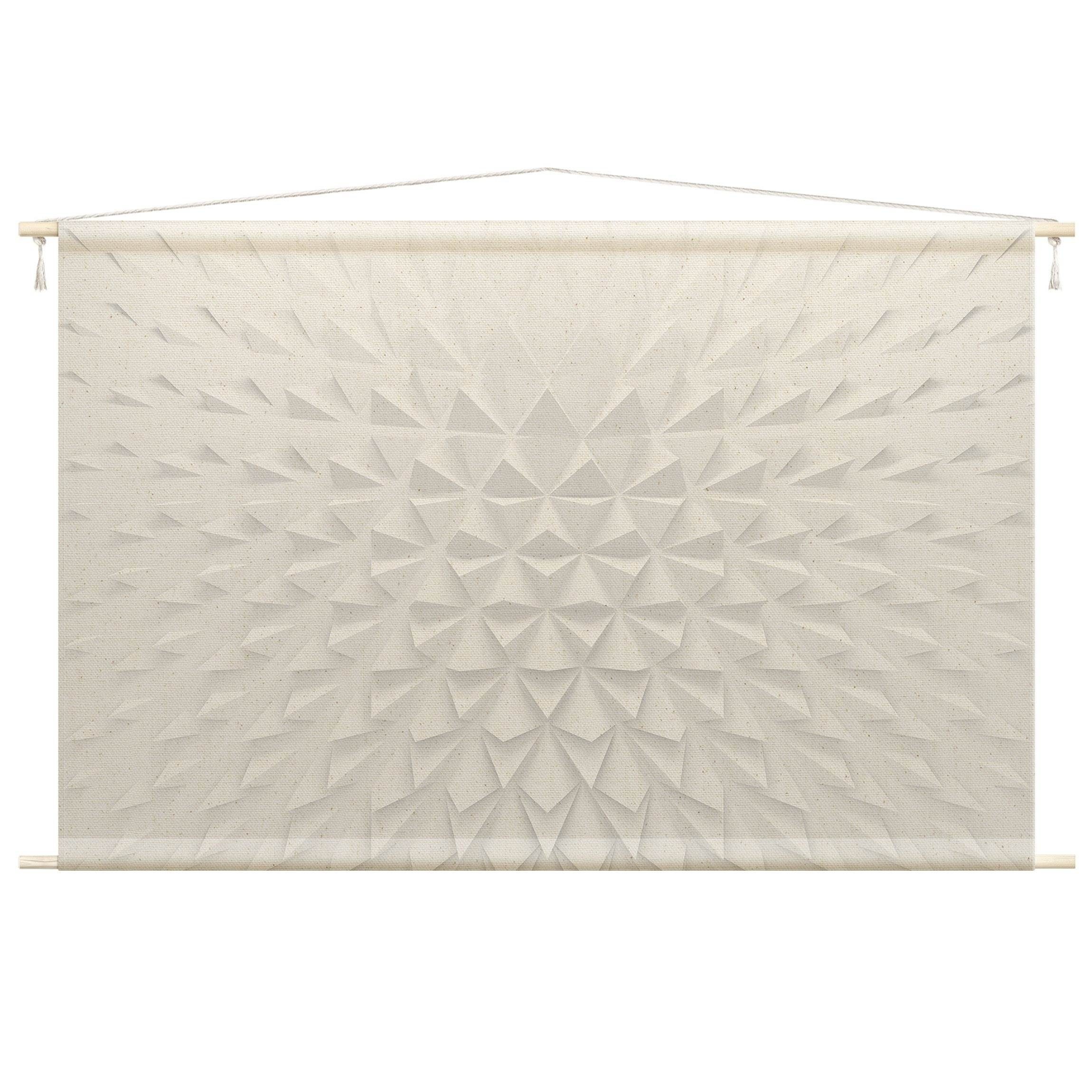 Bilderdepot24 Wandteppich modern Abstrakt 3D-Optik weiss, rechteckig, Höhe: 2.6 mm, großes Wandbild aus Natur-Baumwolle Wandbehang Stoffbild Tuch Wollseil