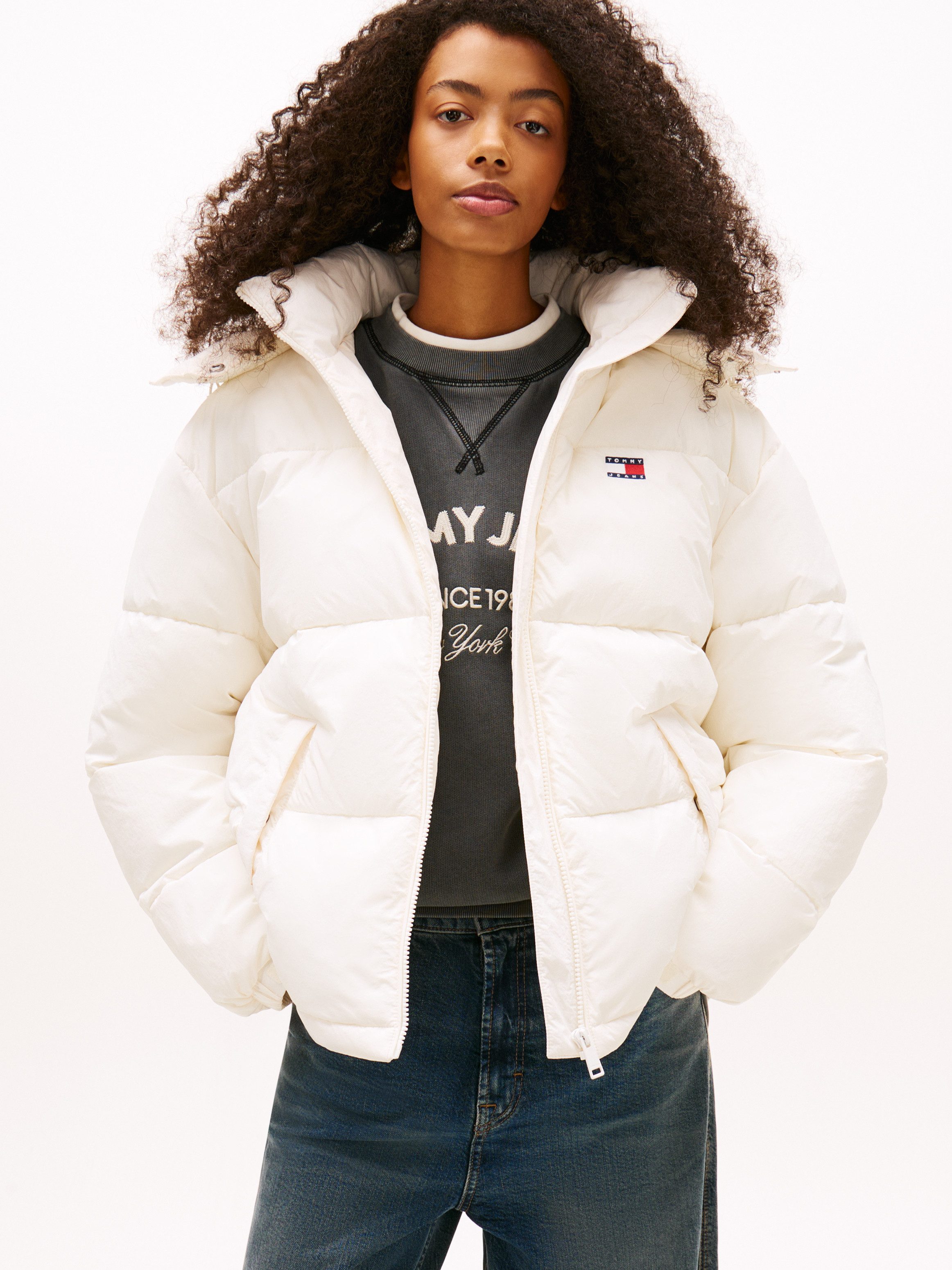 Tommy Jeans Steppjacke TJW OVS HOODED FLAG PUFFER EXT günstig online kaufen
