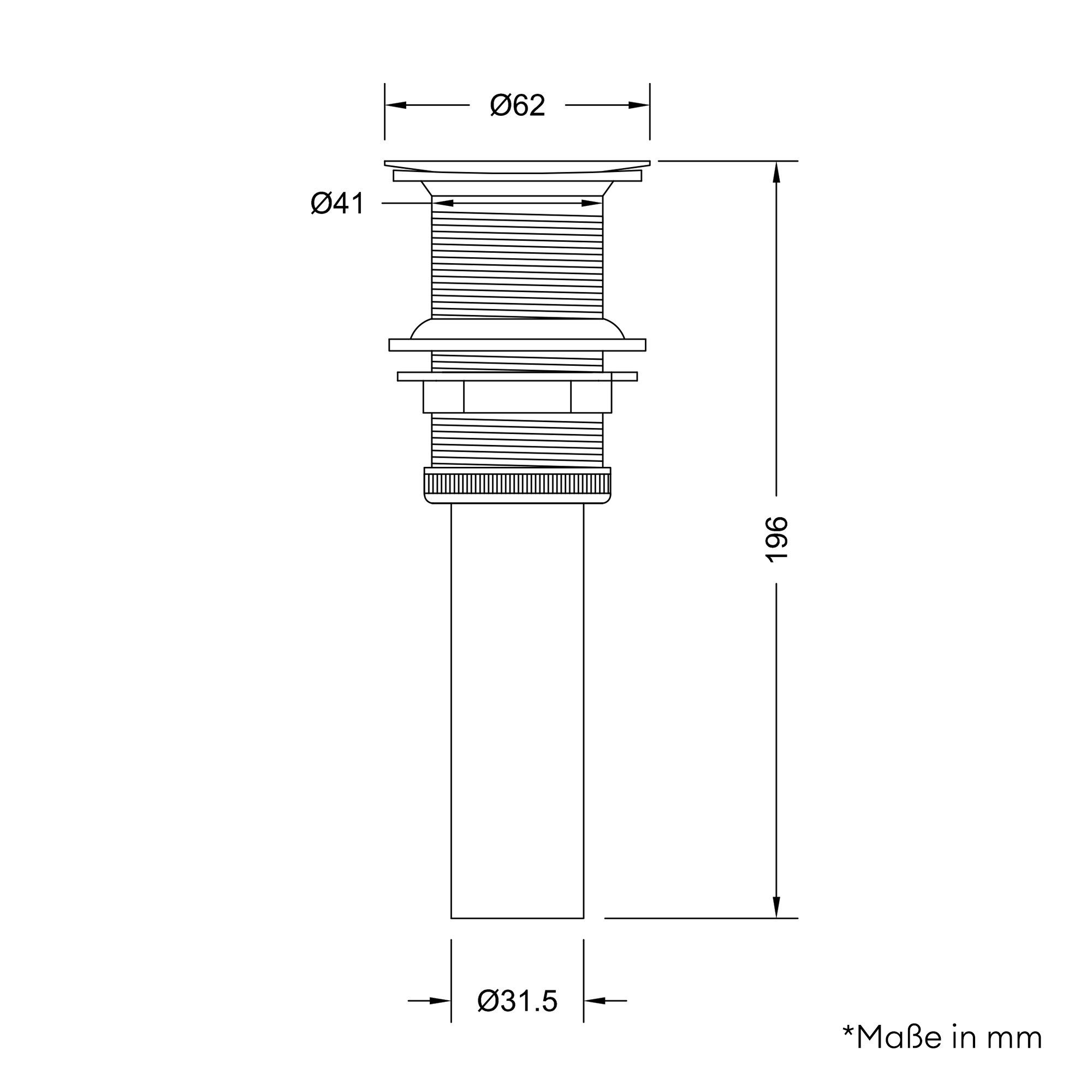 doporro Waschbeckenstöpsel Design Überlauf-Ablaufgarnitur Ventil Abfluss aus Chrom PU22, Ø 6.2 cm (Hardware-fitting)