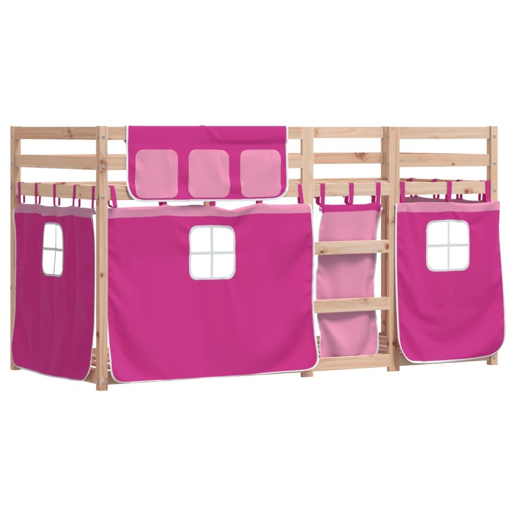 vidaXL Etagenbett 90 x 200 cm Etagenbett Hochbett Kinderbett Bettgestell Rosa 90x200 cm