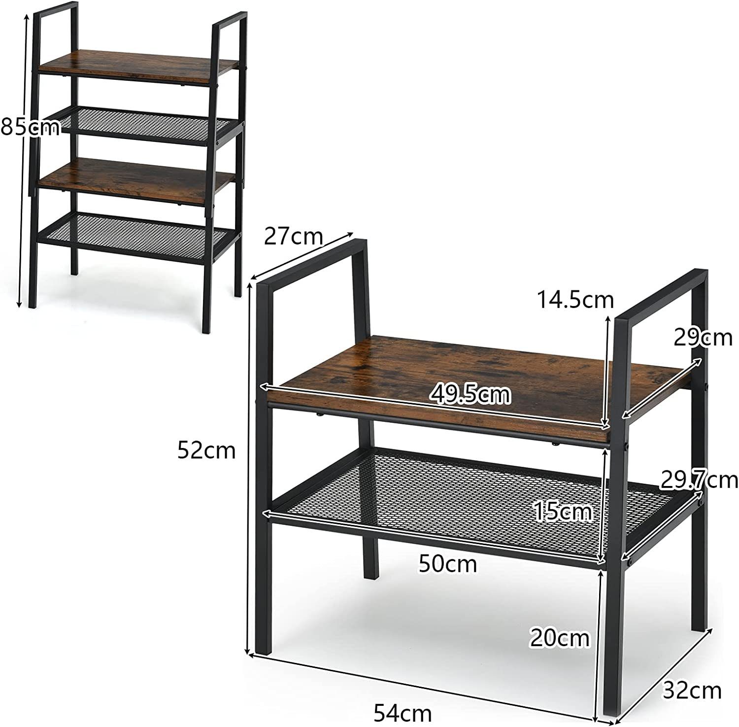 KOMFOTTEU Standregal mit 2 Ebenen, 1-tlg., günstig online kaufen