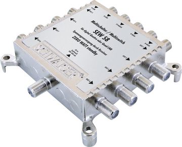 Schwaiger SAT-Multischalter SEW58 531 (verteilt 1 Satellitenpositionen auf 8 Ausgänge), unabhängige Programmvielfalt für alle Teilnehmer