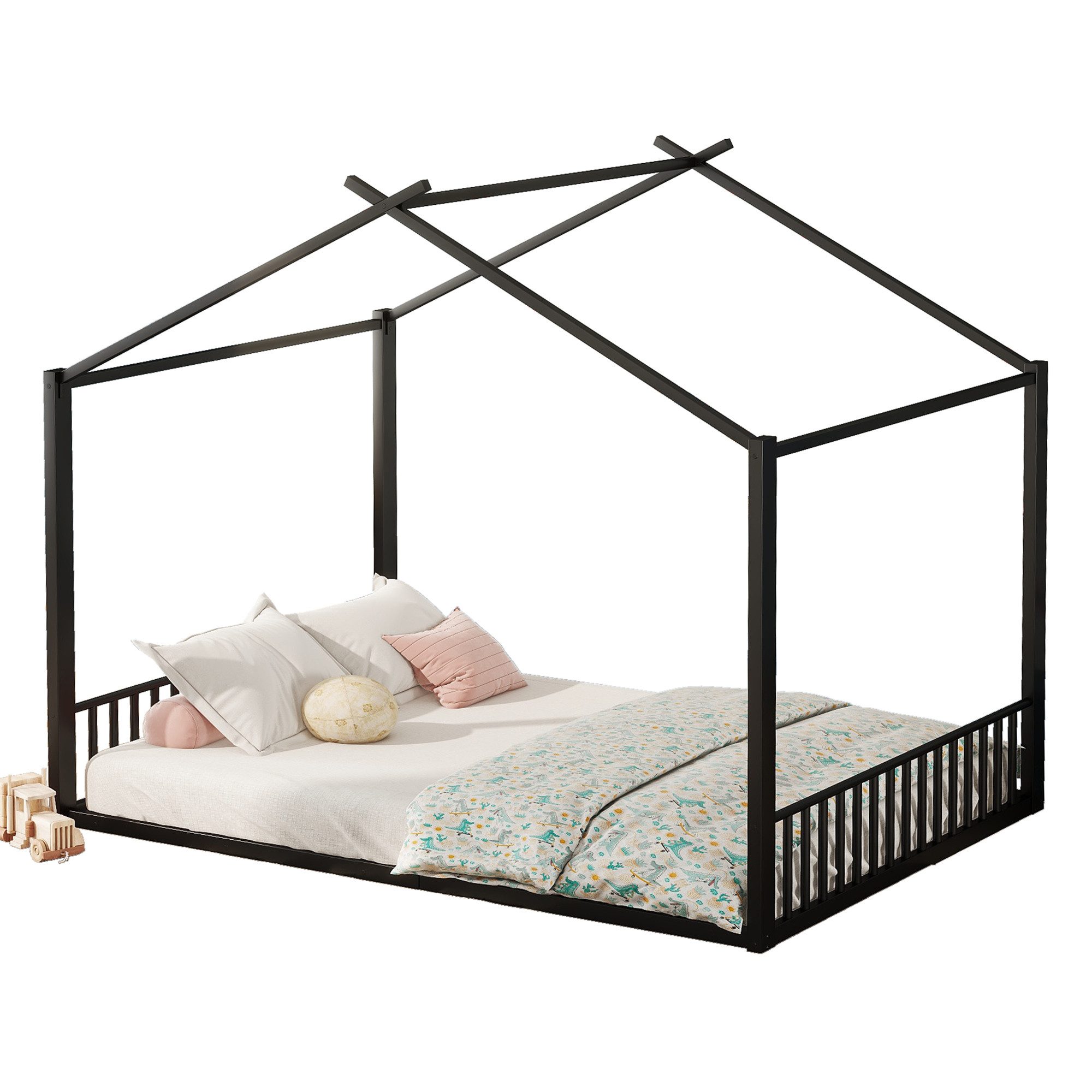 Ulife Hausbett Metallbett Flachbett Kinderbett mit günstig online kaufen