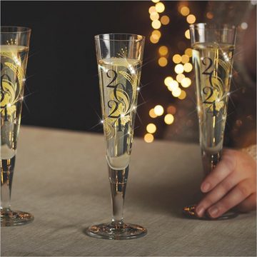 Ritzenhoff Champagnerglas Brillantnacht - Celebration Glass 2024 mit Echt-Gold, Kristallglas