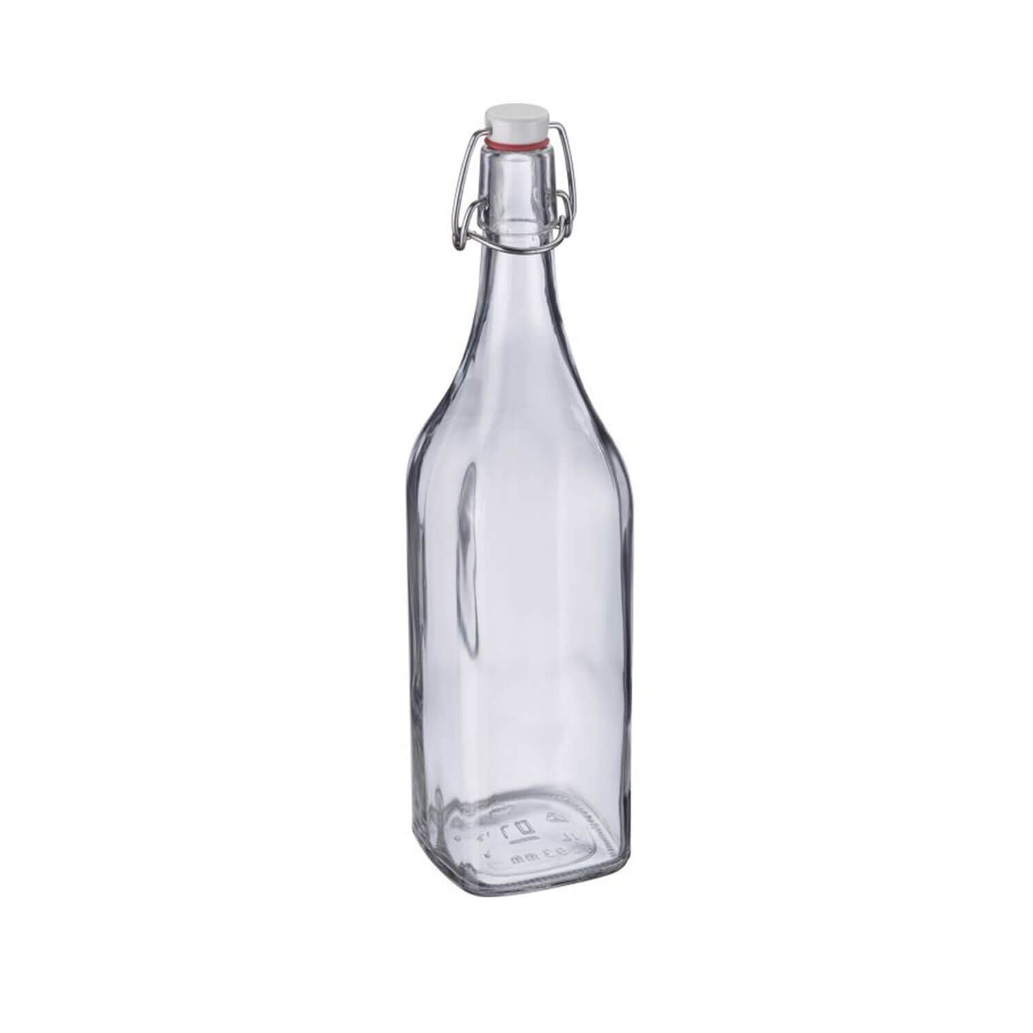 WESTMARK Vorratsdose Westmark Bügelflasche eckig 1 l, Glas, Kunststoff, Stahl