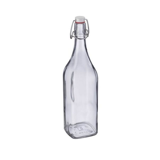 WESTMARK Vorratsdose “Westmark Bügelflasche eckig 1 l”, Glas, Kunststoff, Stahl