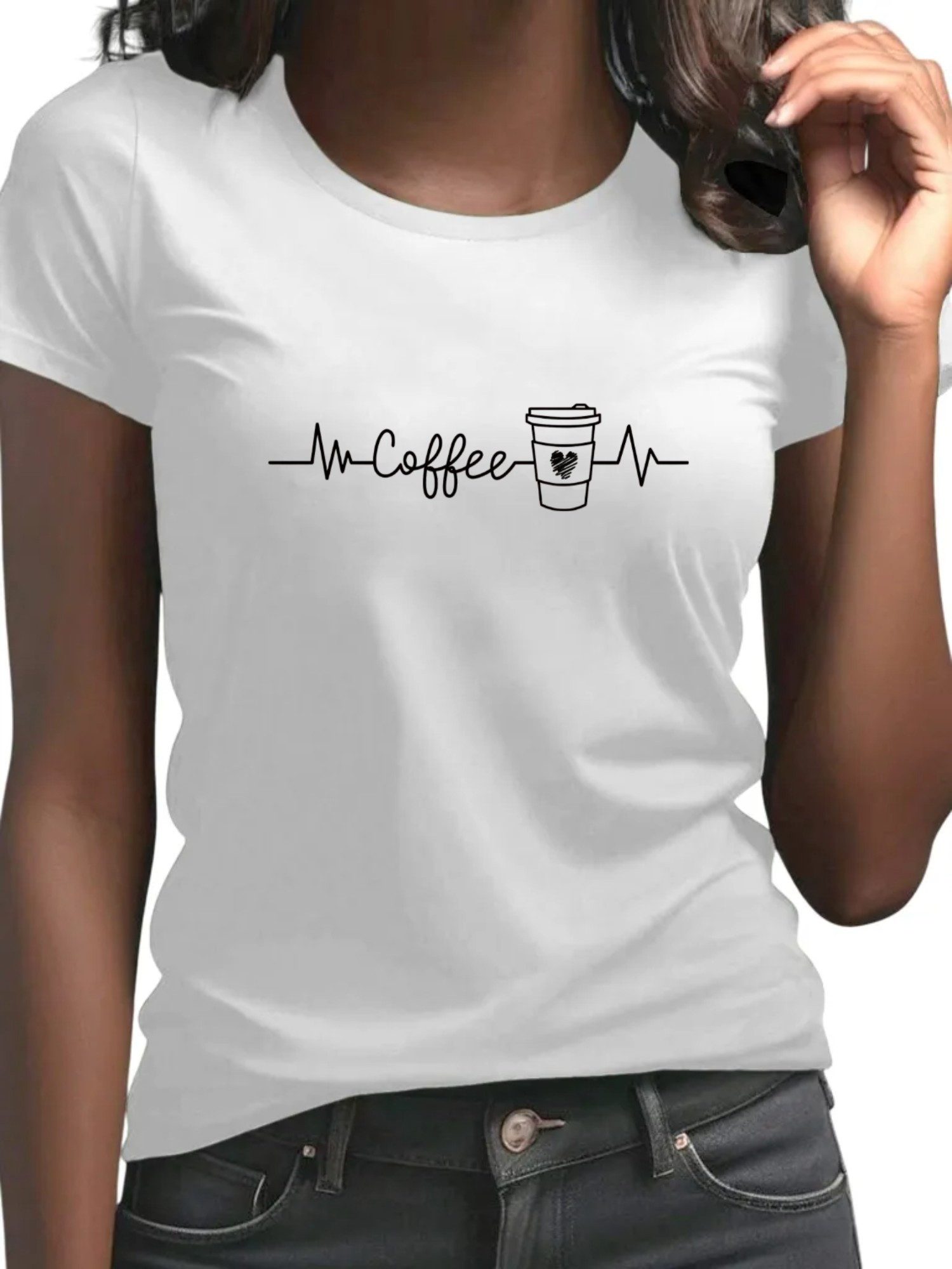 PYL Kurzarmshirt Damen bequemes Sommer Basic-Shirts günstig online kaufen