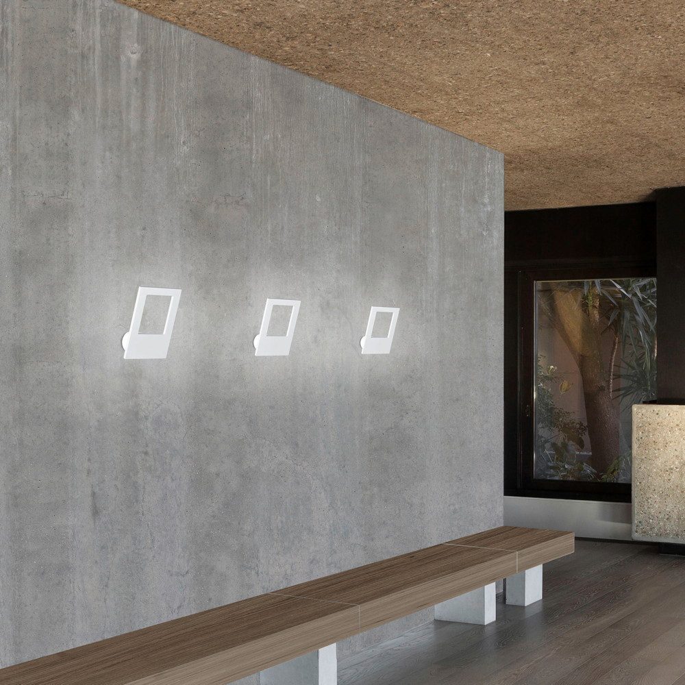 Helestra Wandleuchte LED Wandleuchte Nuro eckig in weiß-Matt 15W 1420lm IP40, LED