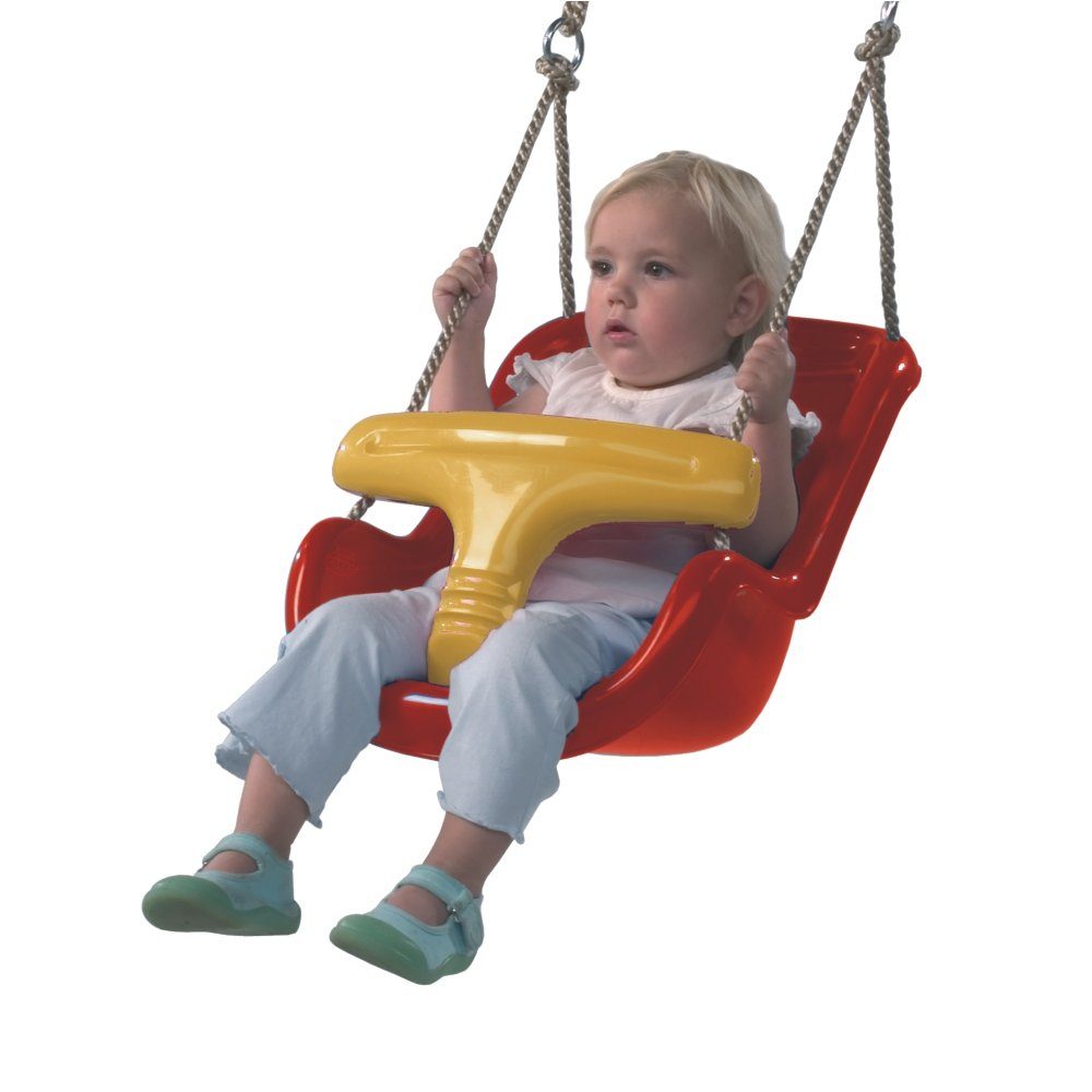 Wickey Babyschaukel Baby- Kinderschaukelsitz 2-teilig - MITWACHSEND - Spielturmzubehör, Sicherheitsgurte mit Klettverschluss, Extrem witterungsbeständig 