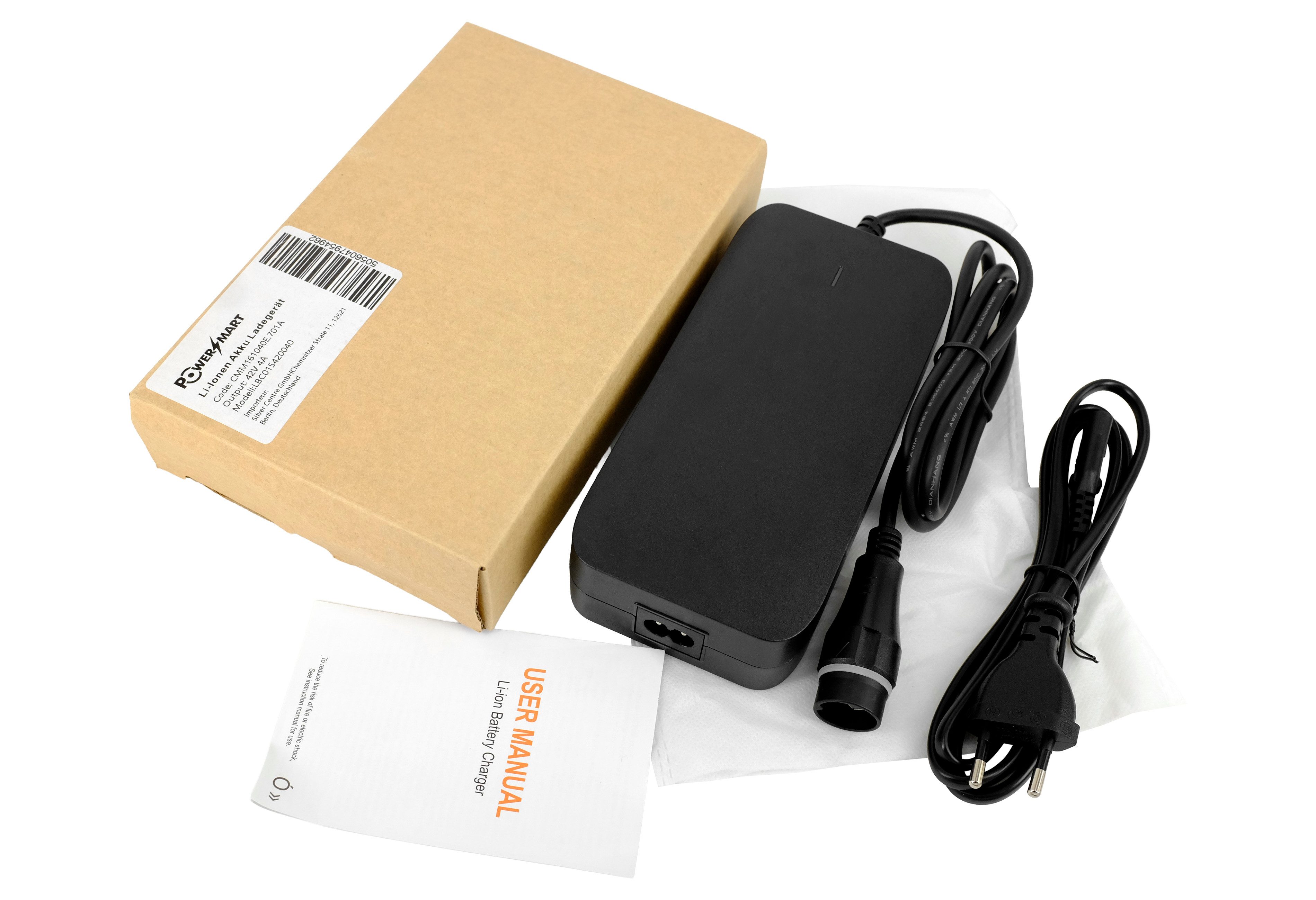 PowerSmart Batterie-Ladegerät (42V 4A Schnellladegerät für Yamaha Simplo Intube Akku 36V GasGas, Haibike, Husqvarna) – Bild 2 von 5