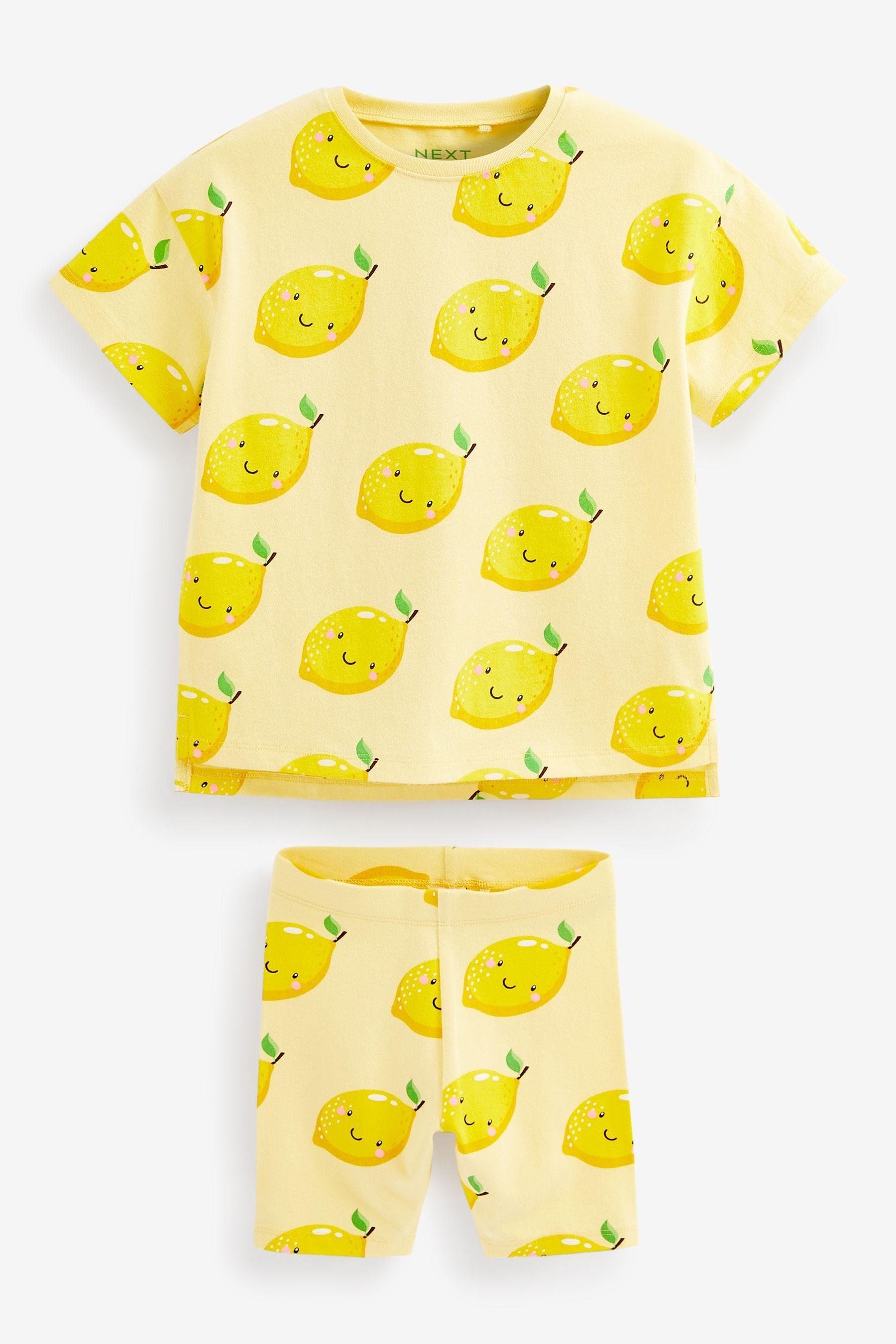 Next T-Shirt Radlershorts Lemon T-Shirt & Set und im Yellow (2-tlg) Shorts