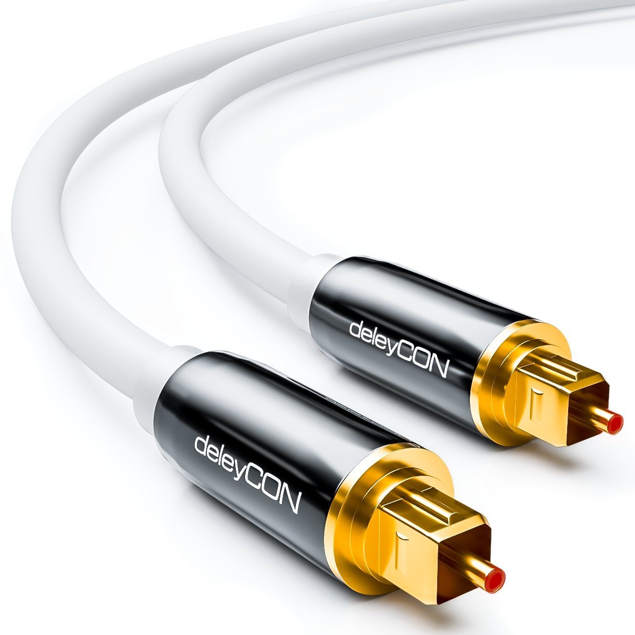 deleyCON HQ 2m Optisches Audio Kabel 5mm LWL - 2x Toslink Optisches-Kabel