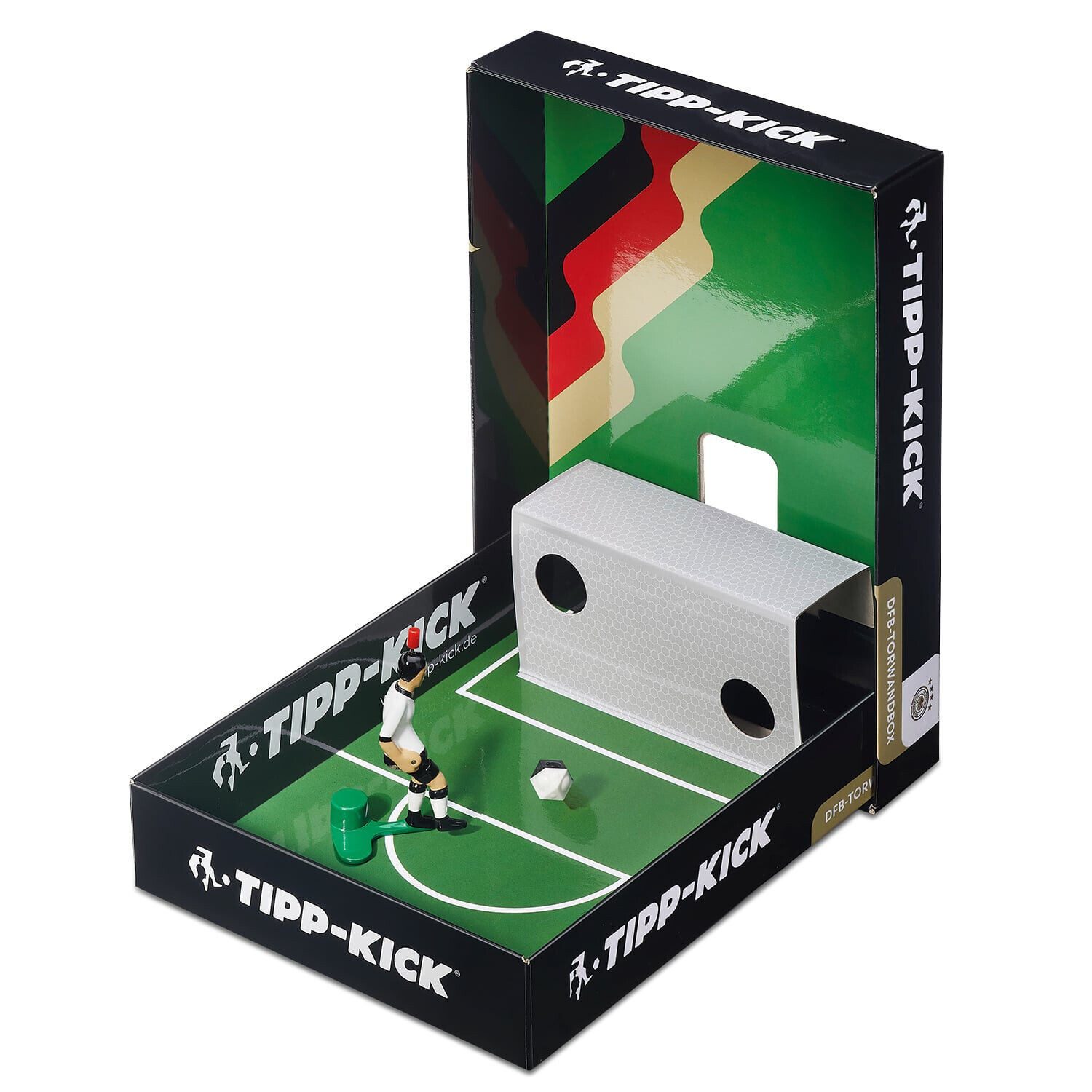 Tipp-Kick Tischfußballspiel DFB Torwandbox mit Deutschland Kicker und Ball