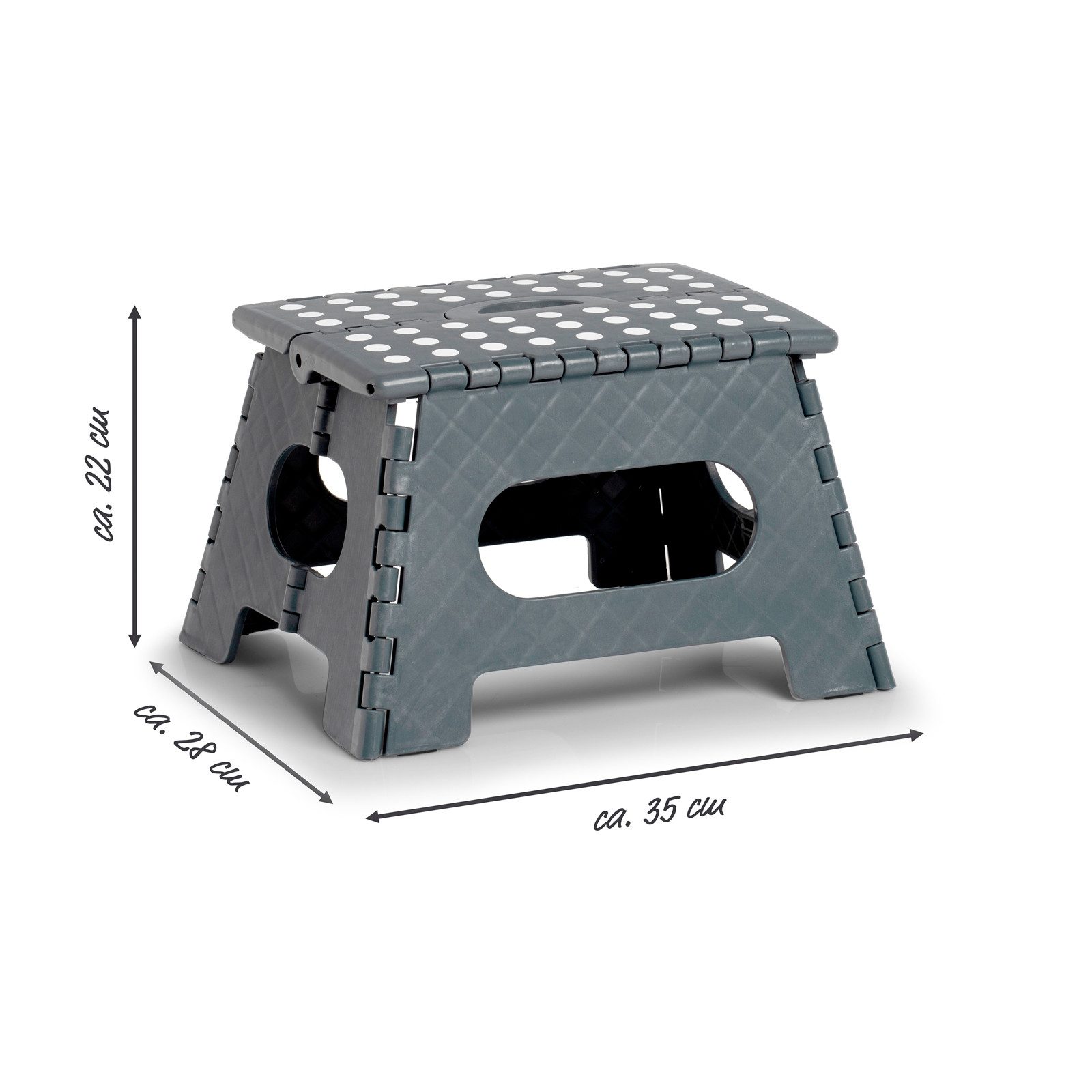 Zeller Present Tritthocker Klapphocker Kunststoff Anthrazit (Stück, 1 Klapphocker), Tritthocker Hocker