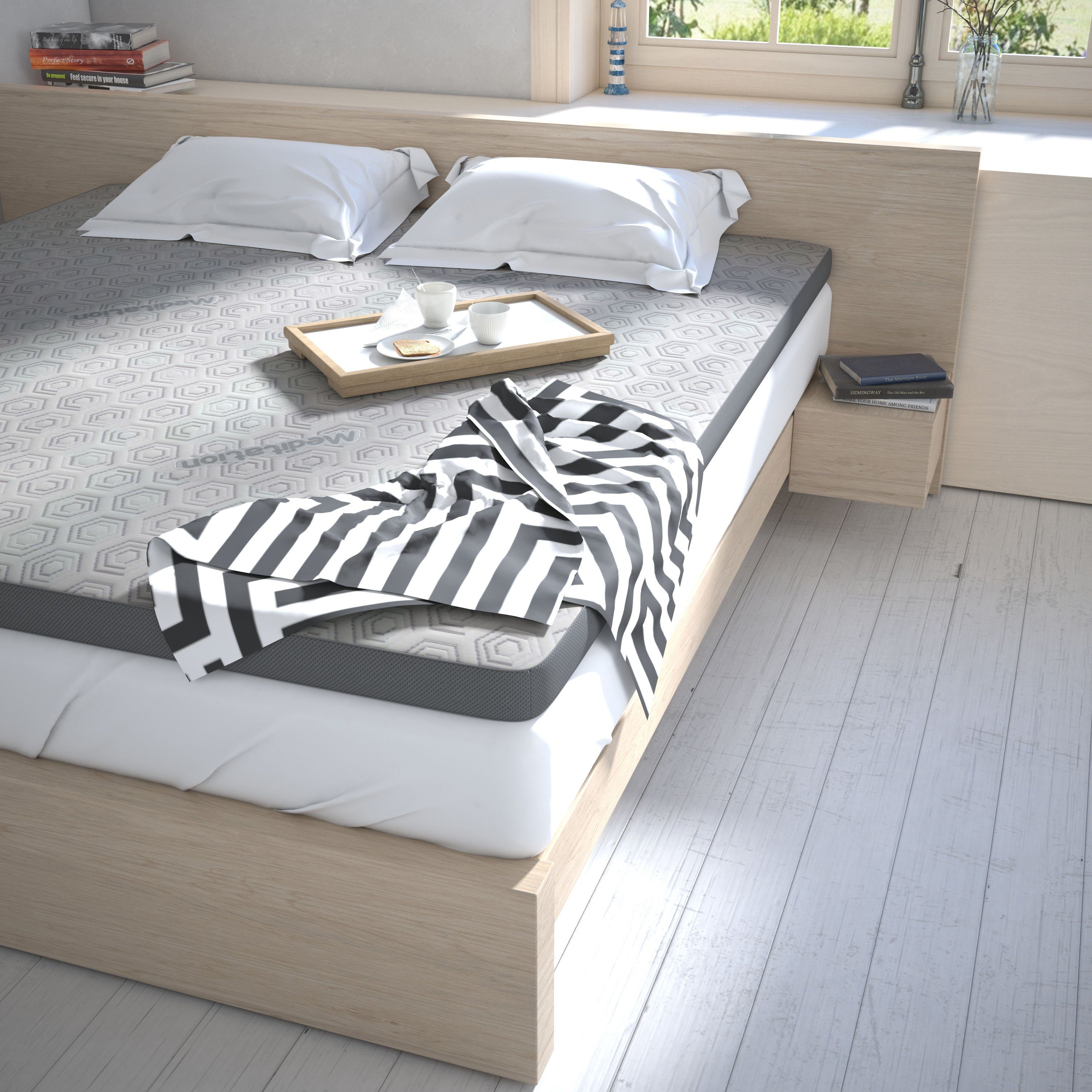 Jekatex, Topper MULTIFLEX 3-Zonen Komfort, 90x200, 140x200 cm, 8 cm hoch, Komfortschaum, für Aufwertung deiner Matratze