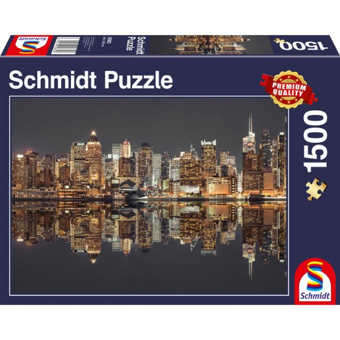 Schmidt Spiele Puzzle New York Skyline bei Nacht 500 Puzzleteile NV10337