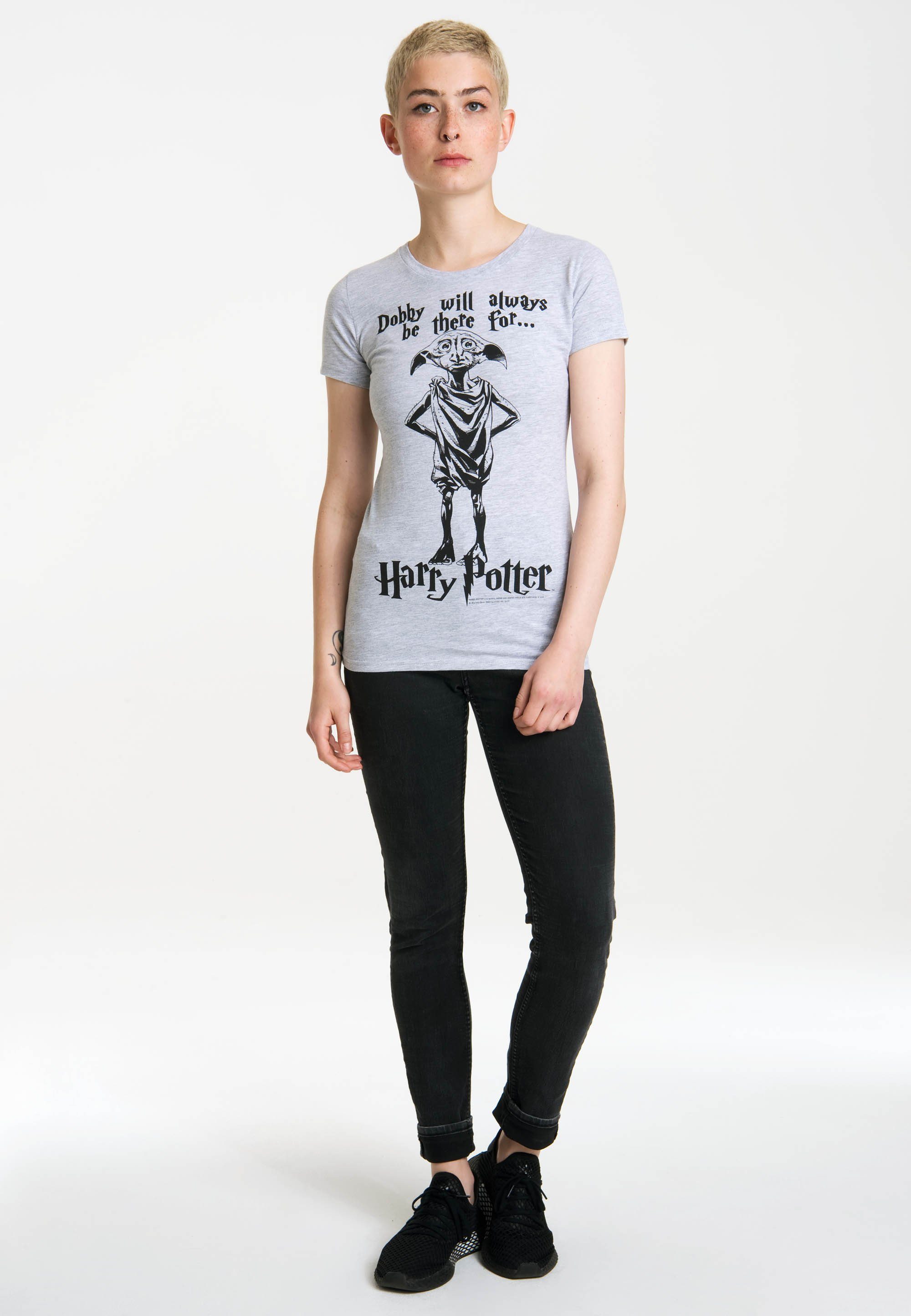 LOGOSHIRT T-Shirt Dobby Will Always Be There For mit niedlichem Frontdruck