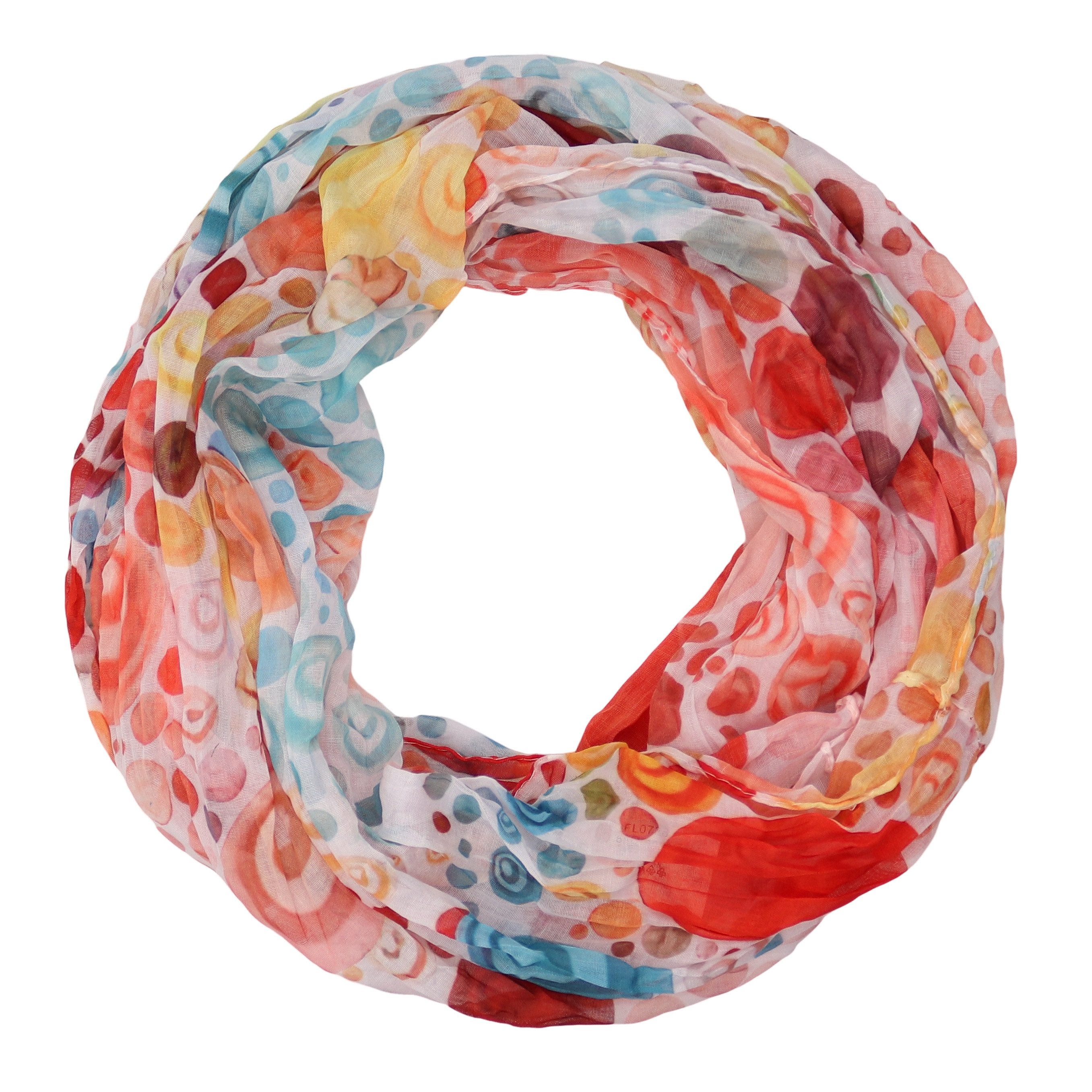 MIRROSI Loop Damen Schal mit Kreis-Muster Weich, (zweimal um den Hals wickelbar, ca.45x75cm), Damen Halstuch ideal für Frühling, Sommer oder Herbst