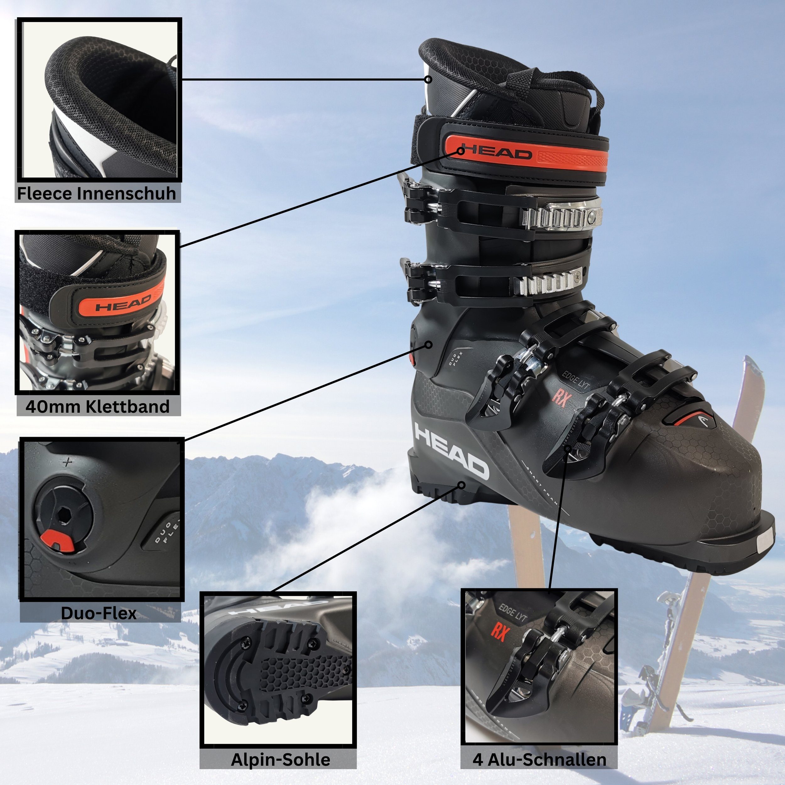 Head Skischuh Edge LYT RX HV Alpin Skistiefel Flex 80 2024