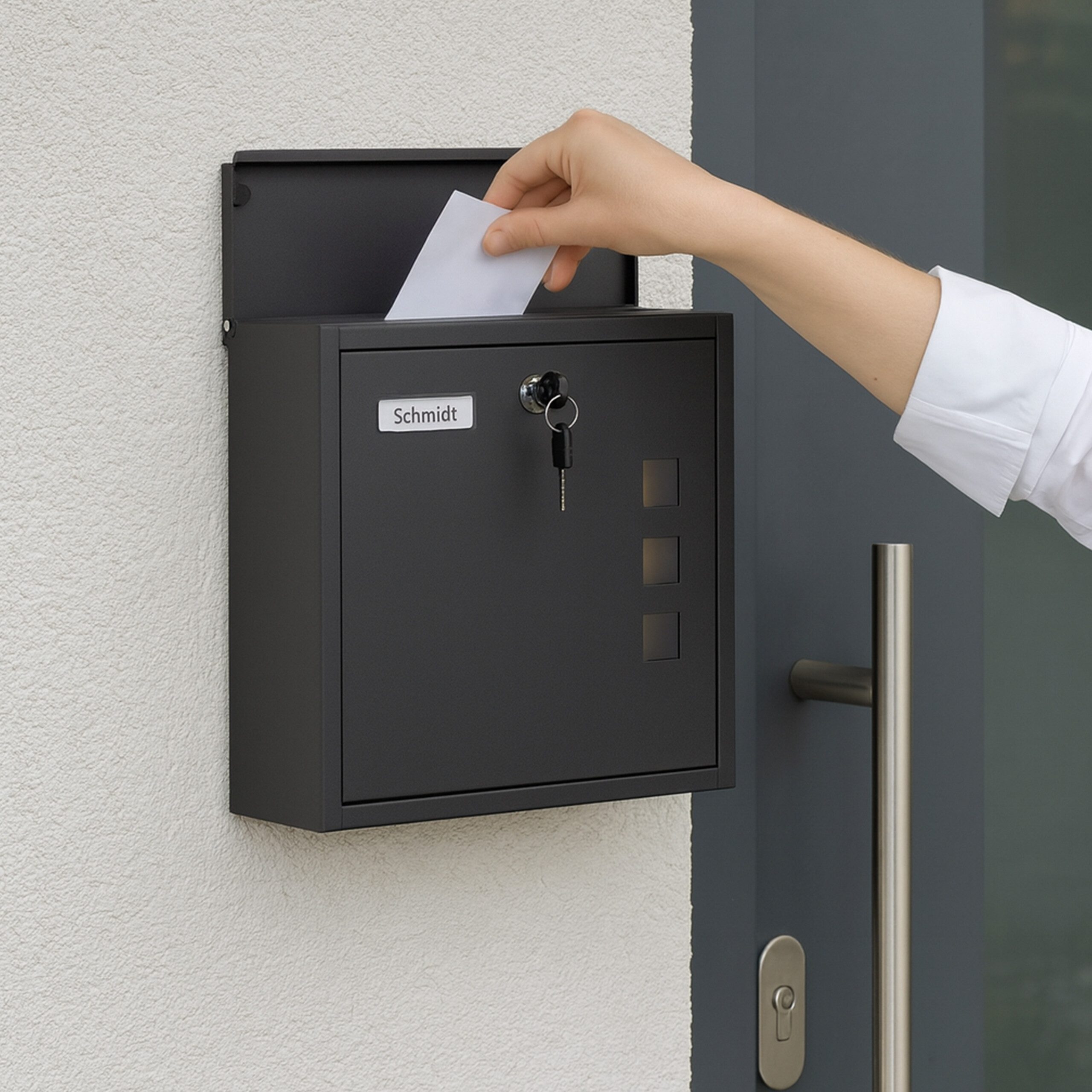 relaxdays Wandbriefkasten Briefkasten mit Sichtfenster, schwarz günstig online kaufen
