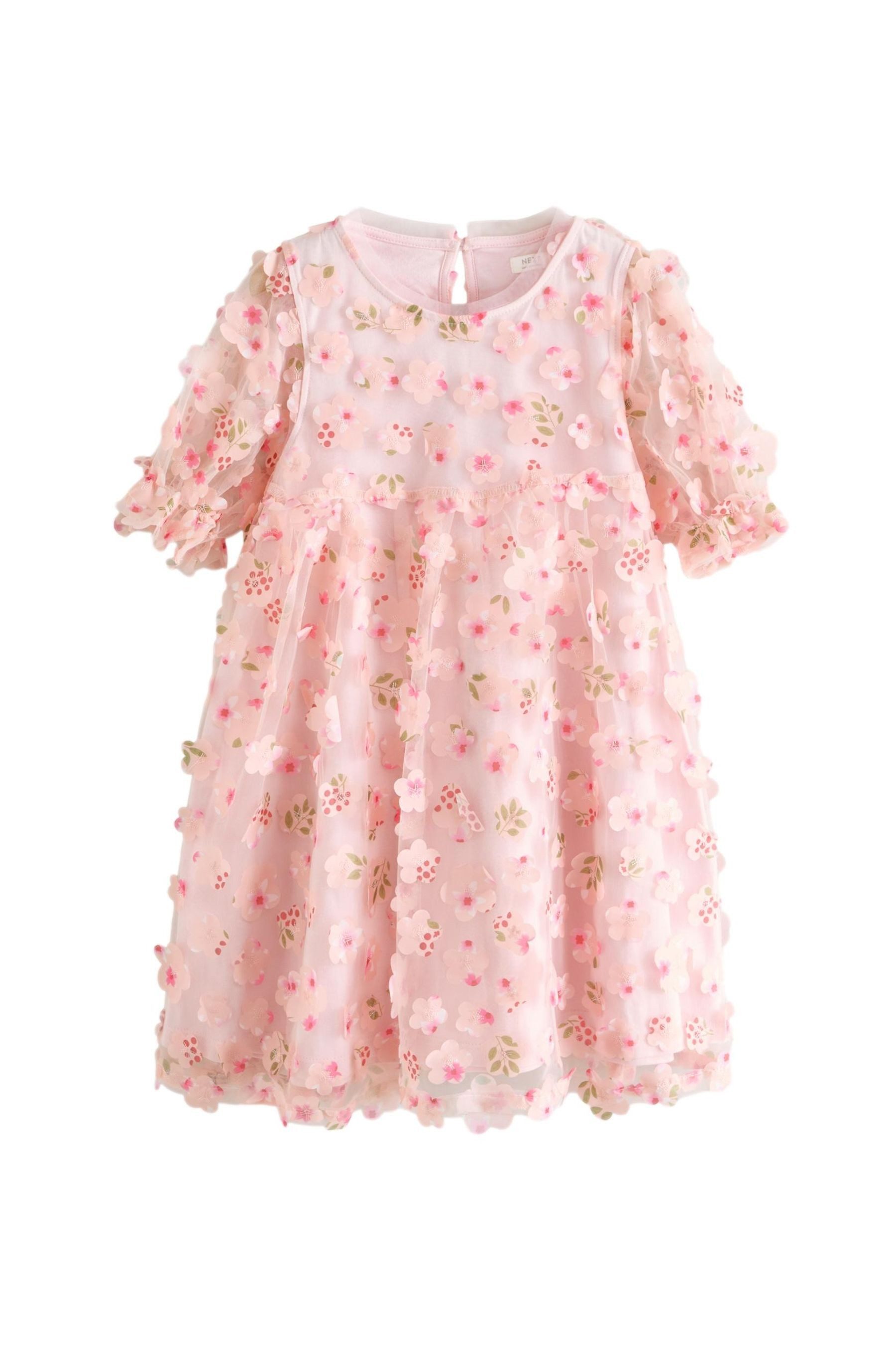 Partykleid Geblümtes Mesh-Partykleid