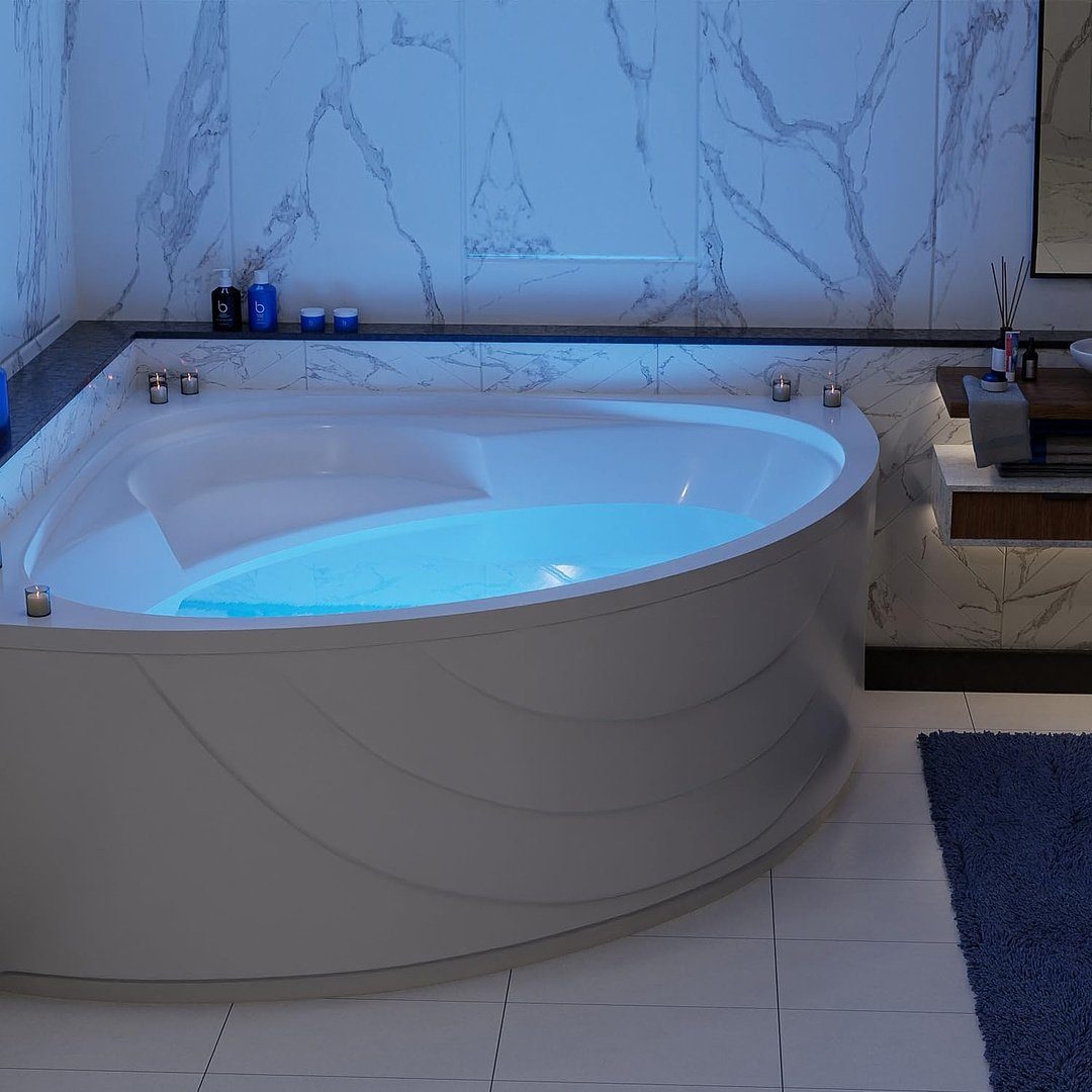 Badewanne mit Unterwasser Touchsteuerung, AQUADE für Einbaustrahler LED Farblicht