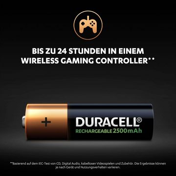 Duracell 4 Stck, Recharge Ultra AA 2500 mAh Batterie, LR06 (1,2 V, 4 St), wiederaufladbare Akkus, 5 Jahre Garantie