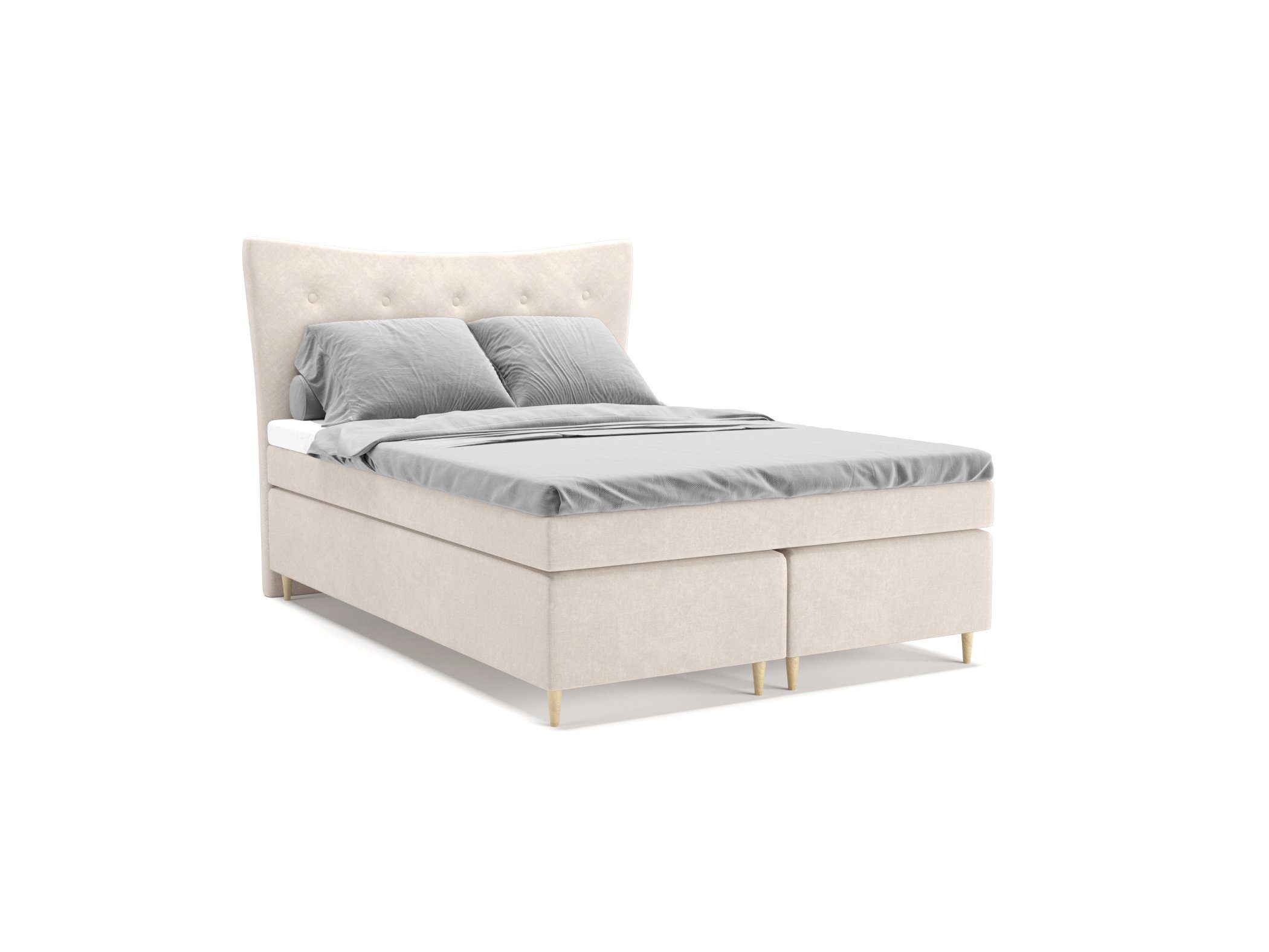 PANDA MÖBEL GmbH Boxspringbett Komfortables Boxspringbett COLORADO 180cm 160cm 140cm, 140x200, 160x200, 180x200 Doppelbett, Polsterbett mit Kopfteil, Topper