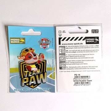 PAW PATROL Aufnäher Bügelbild, Aufbügler, Applikationen, Patches, Flicken, zum aufbügeln, Polyester, Team Paw Rubble