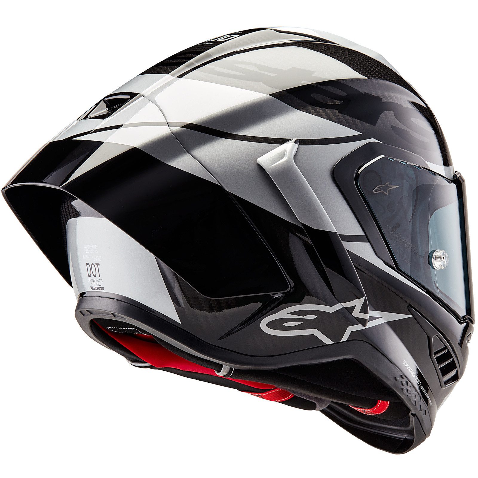 Alpinestars Motorradhelm Alpinestars Supertech R10 Element Integralhelm Schwarz/Carbon/Silber (1er Set), integralhelm motorrad