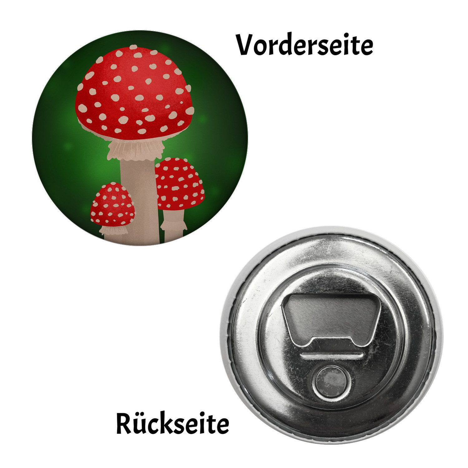 Thumbnail - speecheese Magnet Pilz Glücksbringer Magnet rund mit Flaschenöffner rund