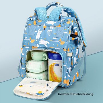 REDOM Wickelrucksack Wickeltasche Rucksack Baby Multifunktions-Babytaschen wasserabweisend (Windeln Babyflasche Milchfläsche Rucksack Tasche mit USB-Anschluss, Multifunktional, Babytasche, Wickelrucksack), mit Kinderwagen-Haken