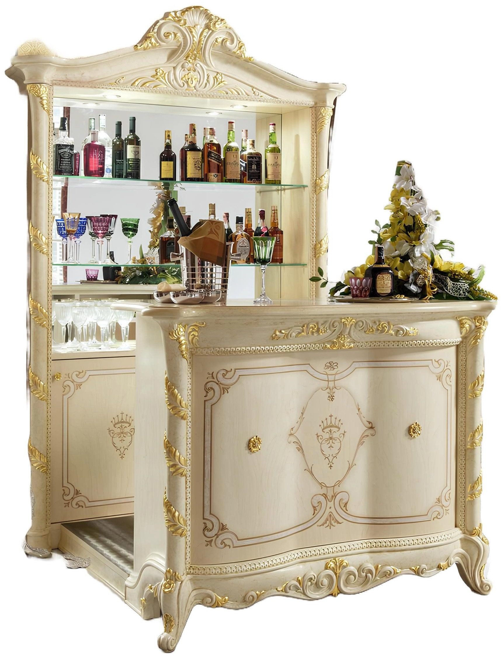 Xlmoebel Barschrank Designer Regal für das Wohnzimmer aus Holz mit Bar Schrank (Hausbar) Hergestellt in Italy