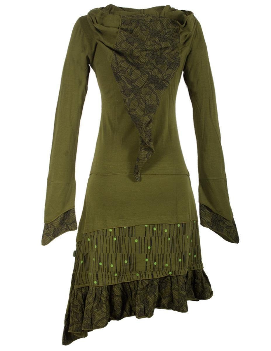 Vishes Jerseykleid Lagenlook Patchworkkleid mit Zipfelkapuze, günstig online kaufen