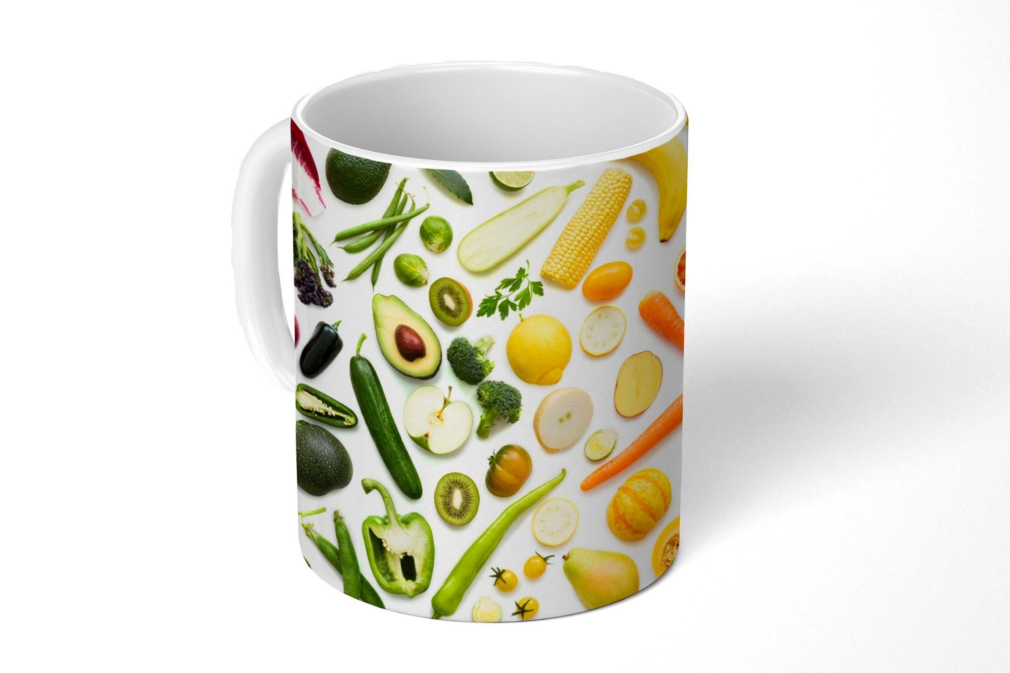MuchoWow Tasse Gemüse - Obst - Regenbogen, Keramik, Kaffeetassen, Teetasse, Becher, Teetasse, Geschenk