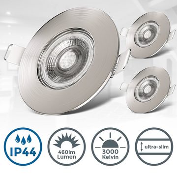 B.K.Licht LED Einbauleuchte, LED fest integriert, Warmweiß, LED Einbaustrahler Bad Spots Lampe ultraflach Deckenspots IP44