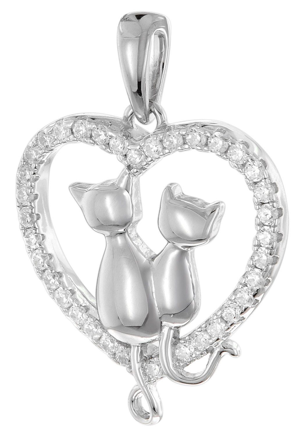trendor Kette mit Anhänger Damen-Katzen 925 Silber Rhodiniert günstig online kaufen