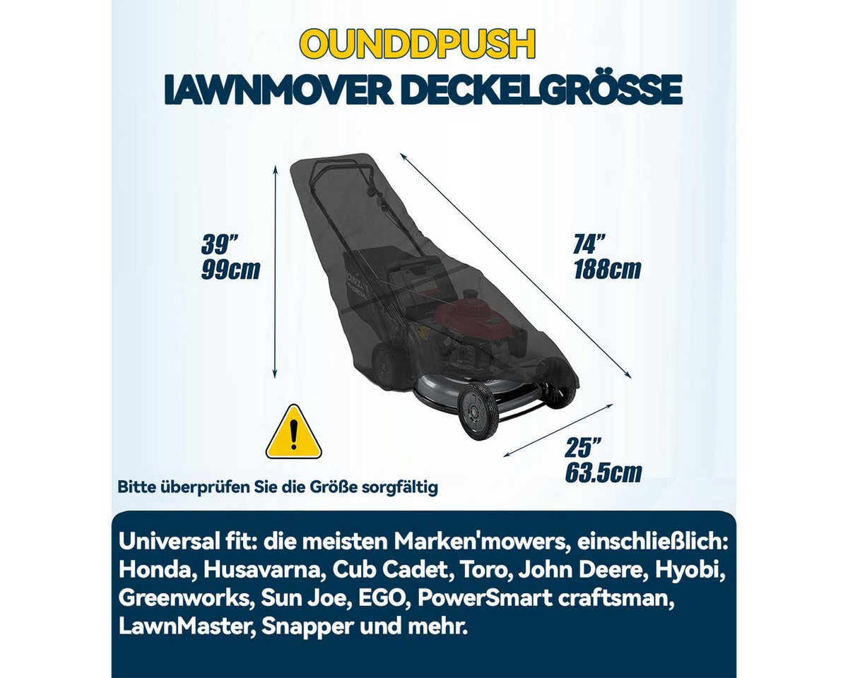 Thumbnail - DOPWii Rasenmäher-Schutzhülle 76 x 25 x 44 Zoll Rasenmäher-Abdeckung - Polyester-Oxford-Stoff, mit Kordelzug,Rasenmäher-...