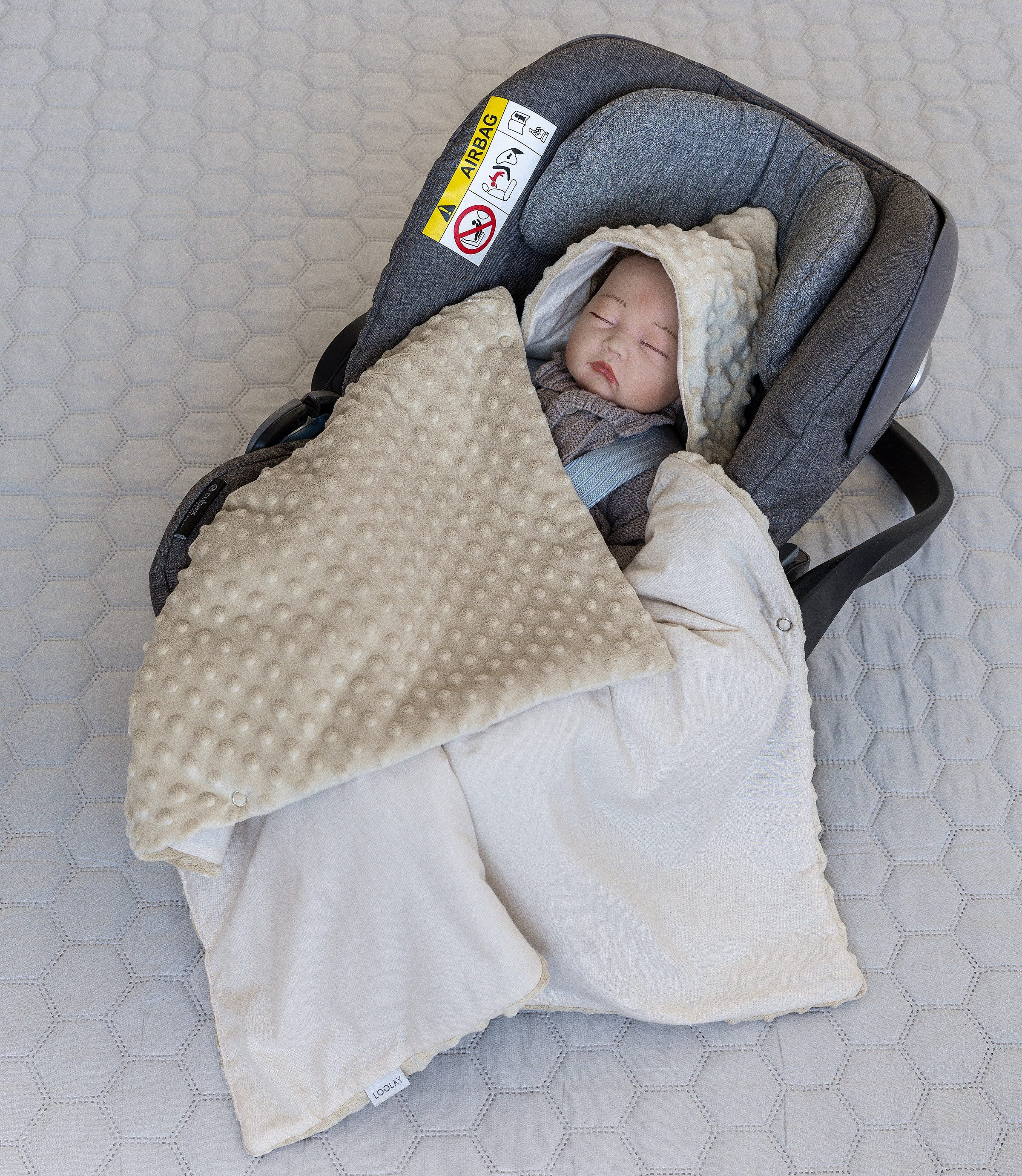 Babytrage Einschlagdecke für Kinder Autositz und Babyschale Babytrage 90 x 90 cm