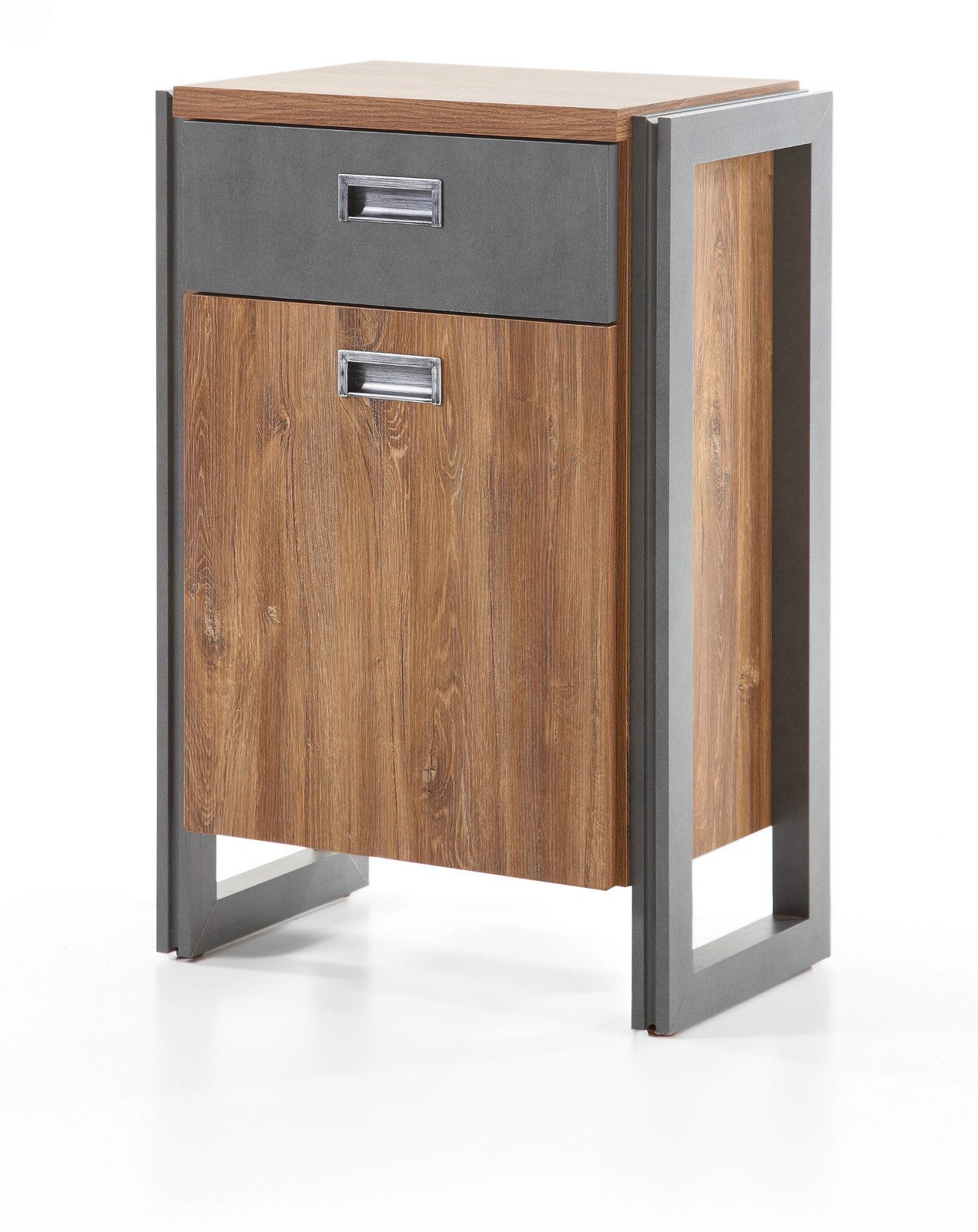 Furn.Design Kommode Auburn (Anrichte in Eiche Sterling mit Matera grau, 55 x 81 cm), Industrial Design