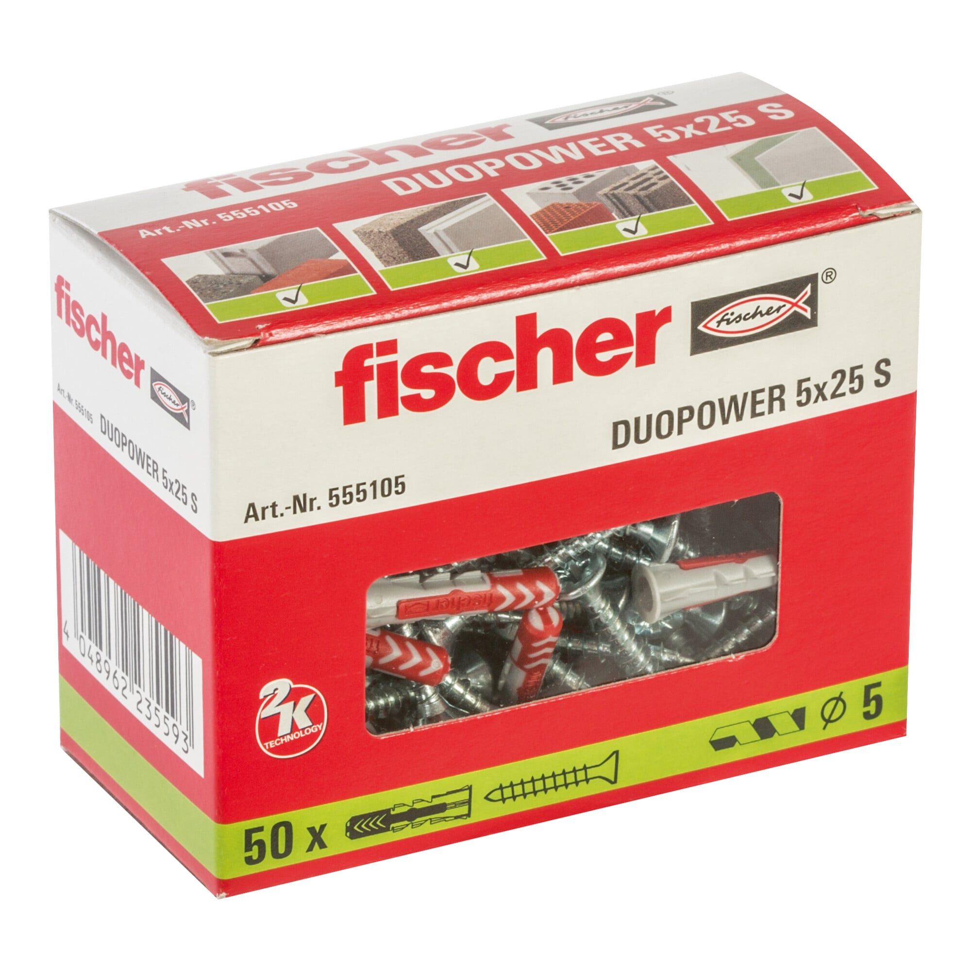 fischer Spreizdübel fischer DUOPOWER 5x25 S 50 Stk
