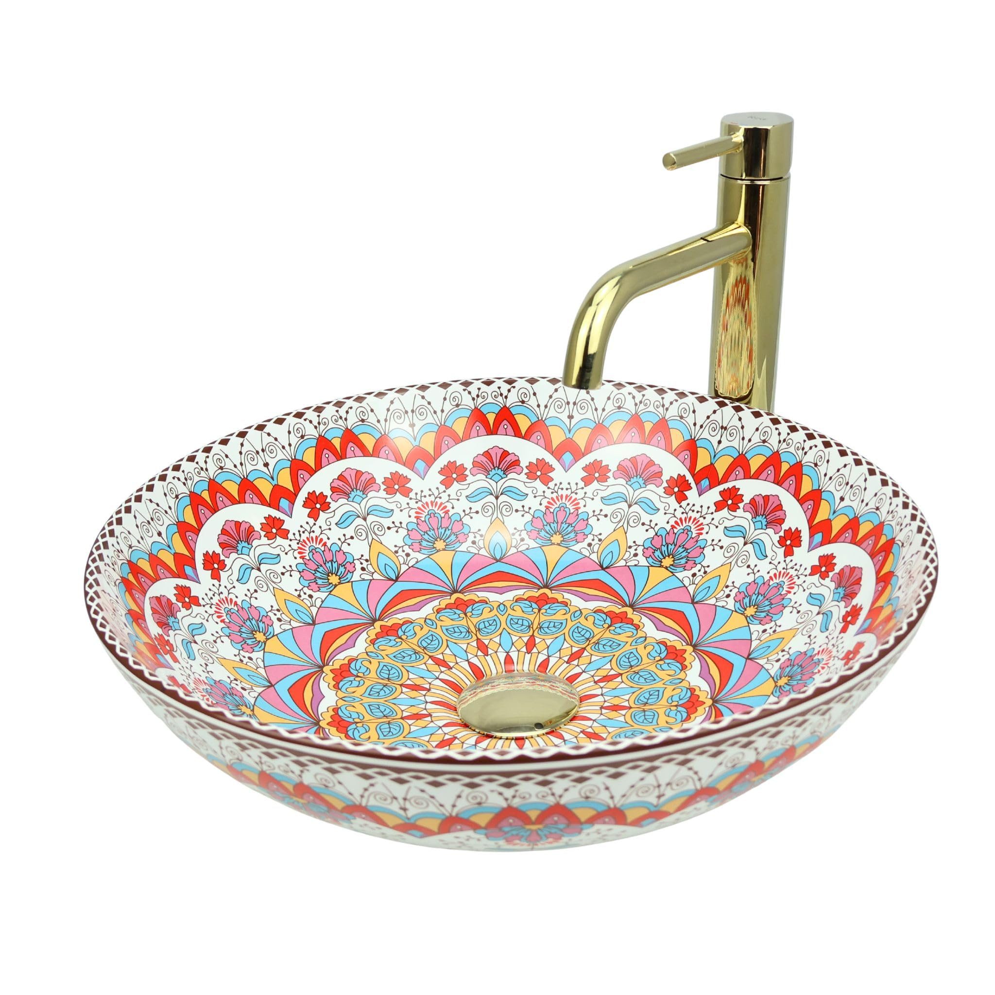 GTM Design Aufsatzwaschbecken Glanz - Modern Waschbecken ohne Hahnloch - Elegant Oval