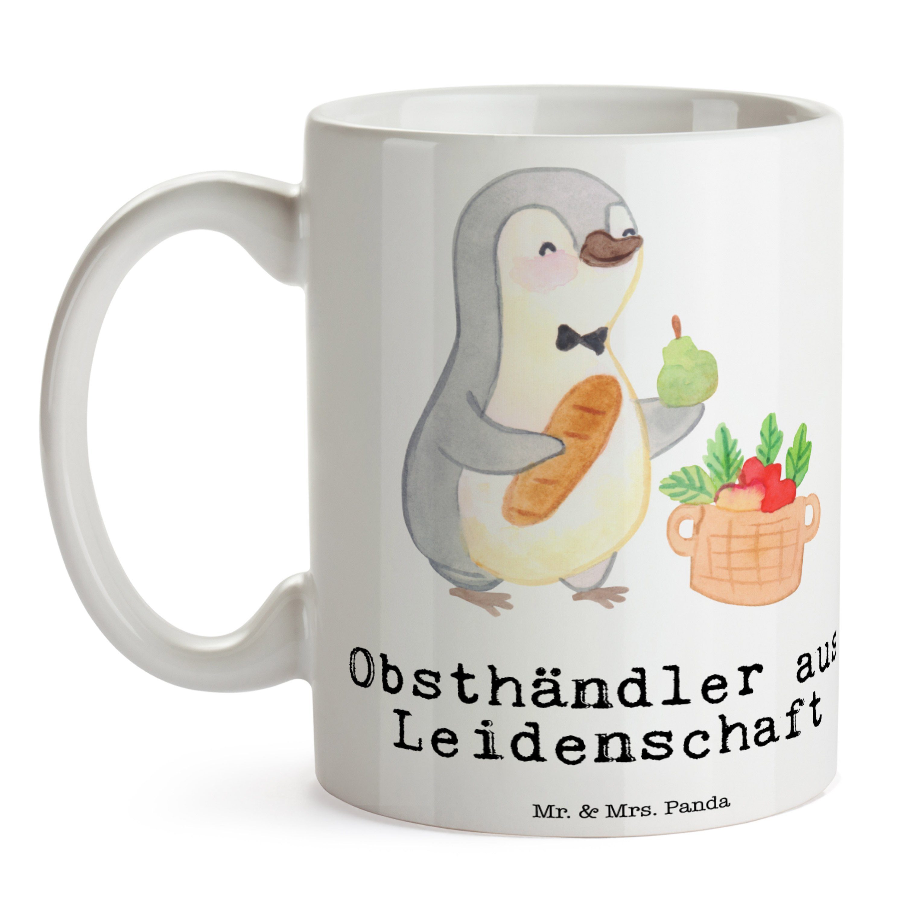 Panda aus Geschenk, Obstplantage, Mr. - Obst- Leidenschaft Keramik Tasse u, Mrs. - Weiß Obsthändler &