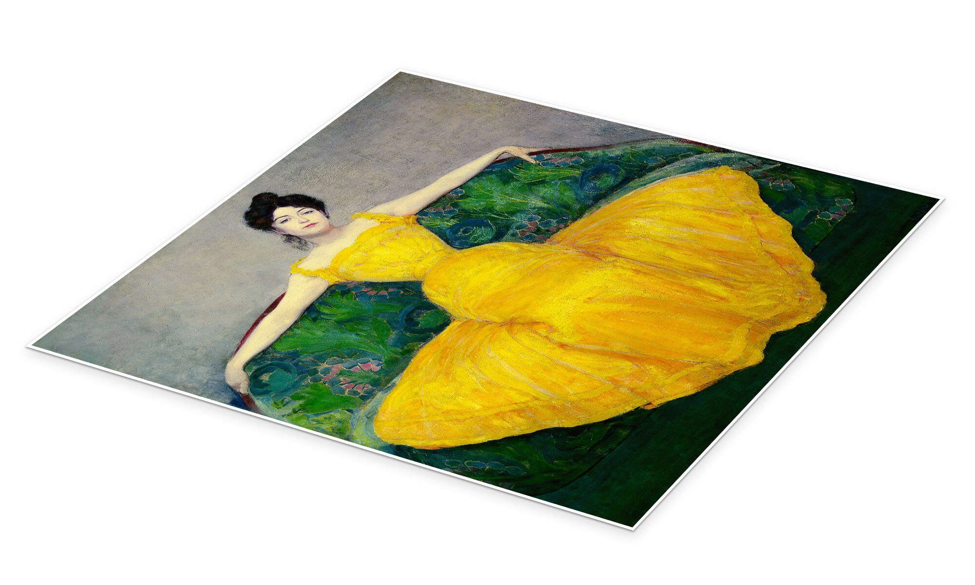 Posterlounge Wandbild Dame in Gelb, Maximilian günstig online kaufen