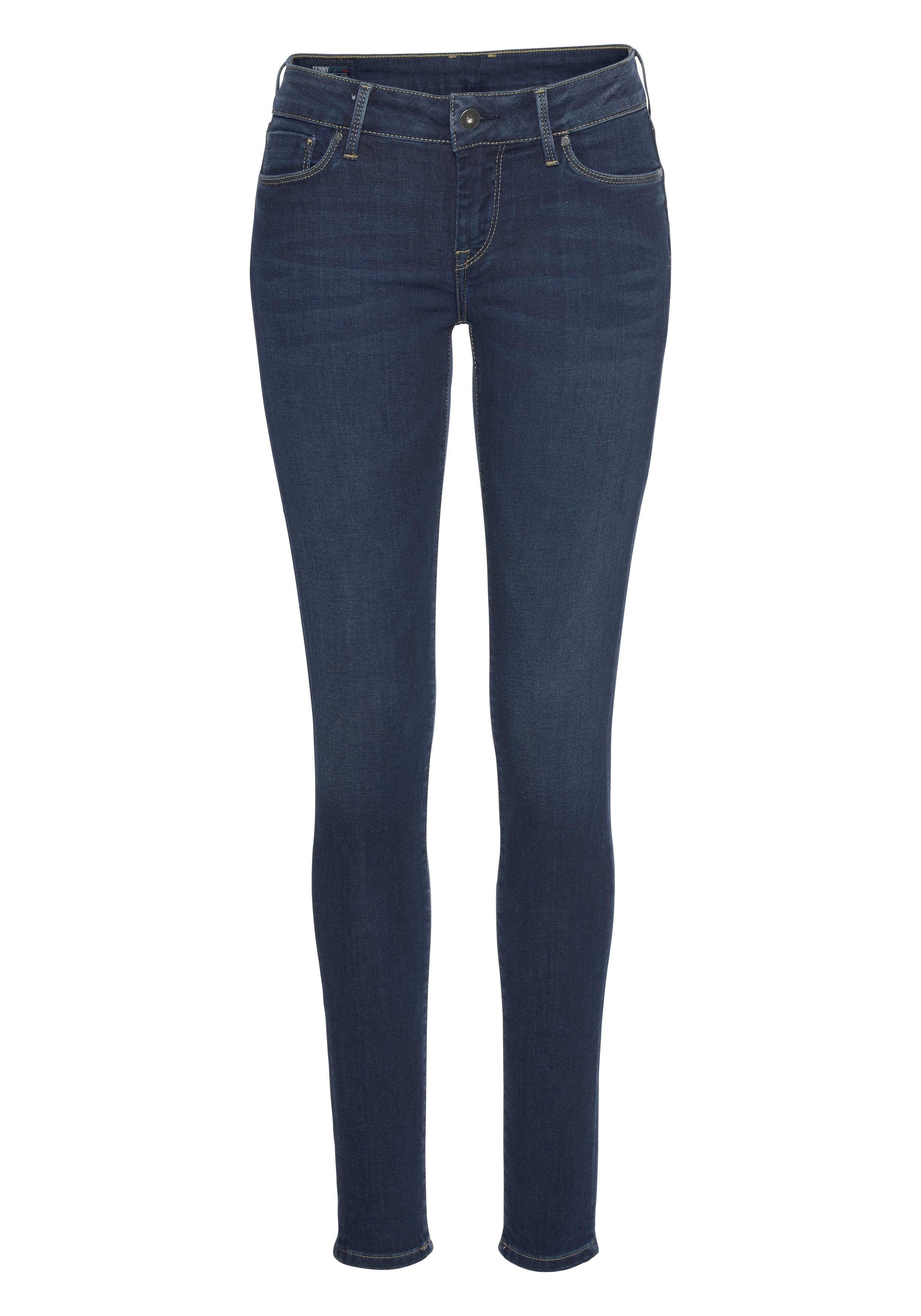 im 1-Knopf Stretch-Anteil used dark Skinny-fit-Jeans Jeans 5-Pocket-Stil H45 mit SOHO und Pepe Bund worn