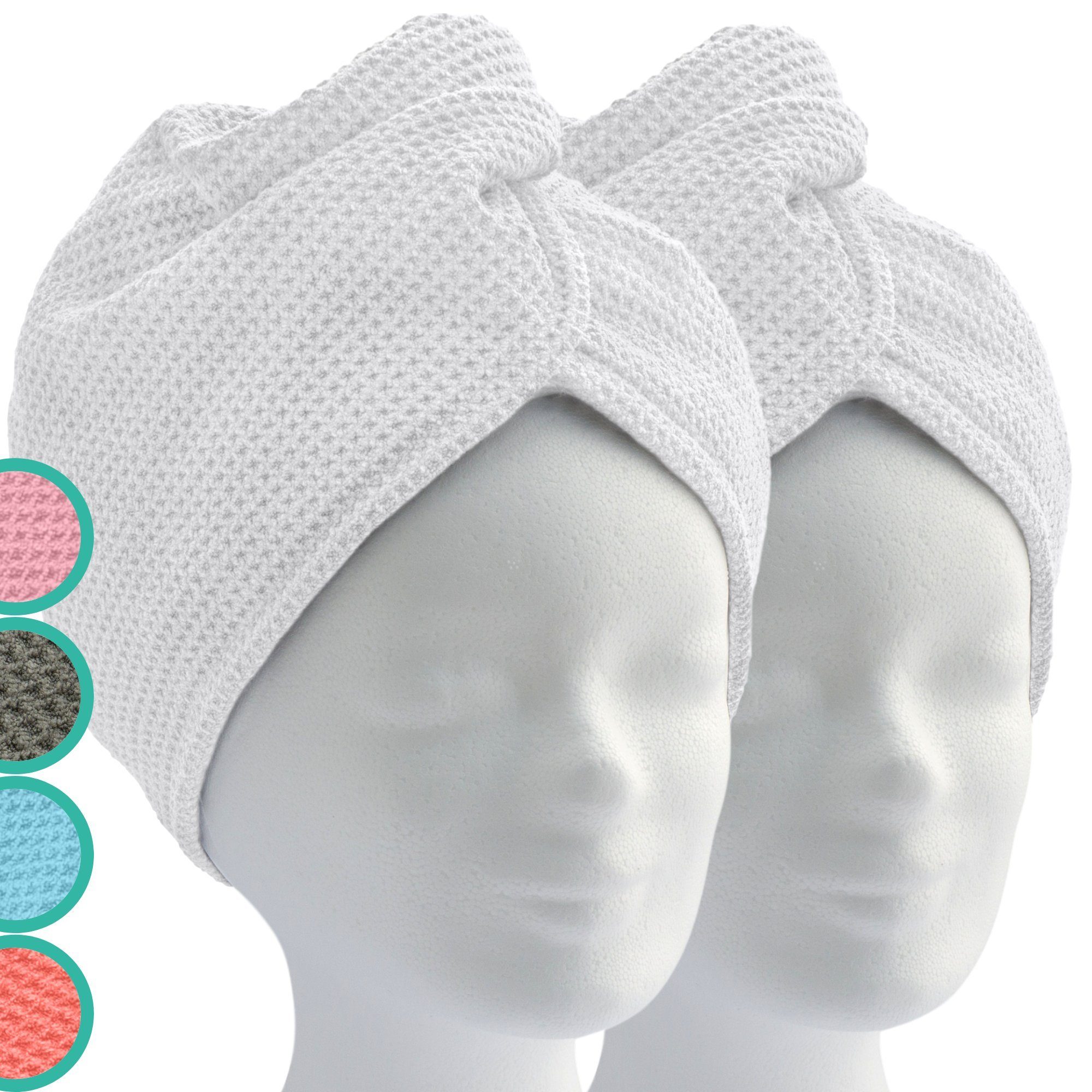 ELEXACARE Turban-Handtuch Haarturban mit Knopf, Mikrofaser günstig online kaufen