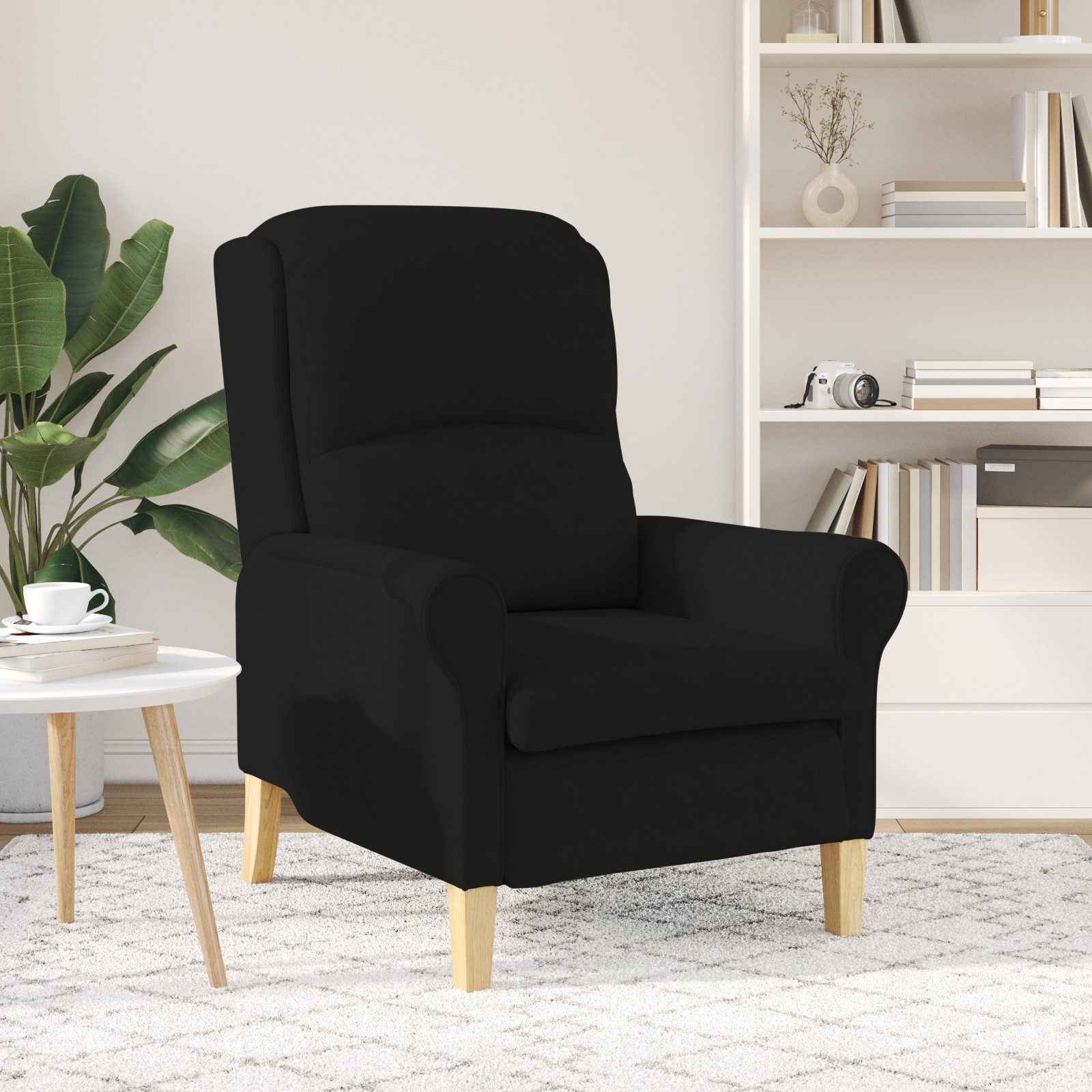 vidaXL Sessel Schwarzer Sessel Schwarz Stoffbezug günstig online kaufen