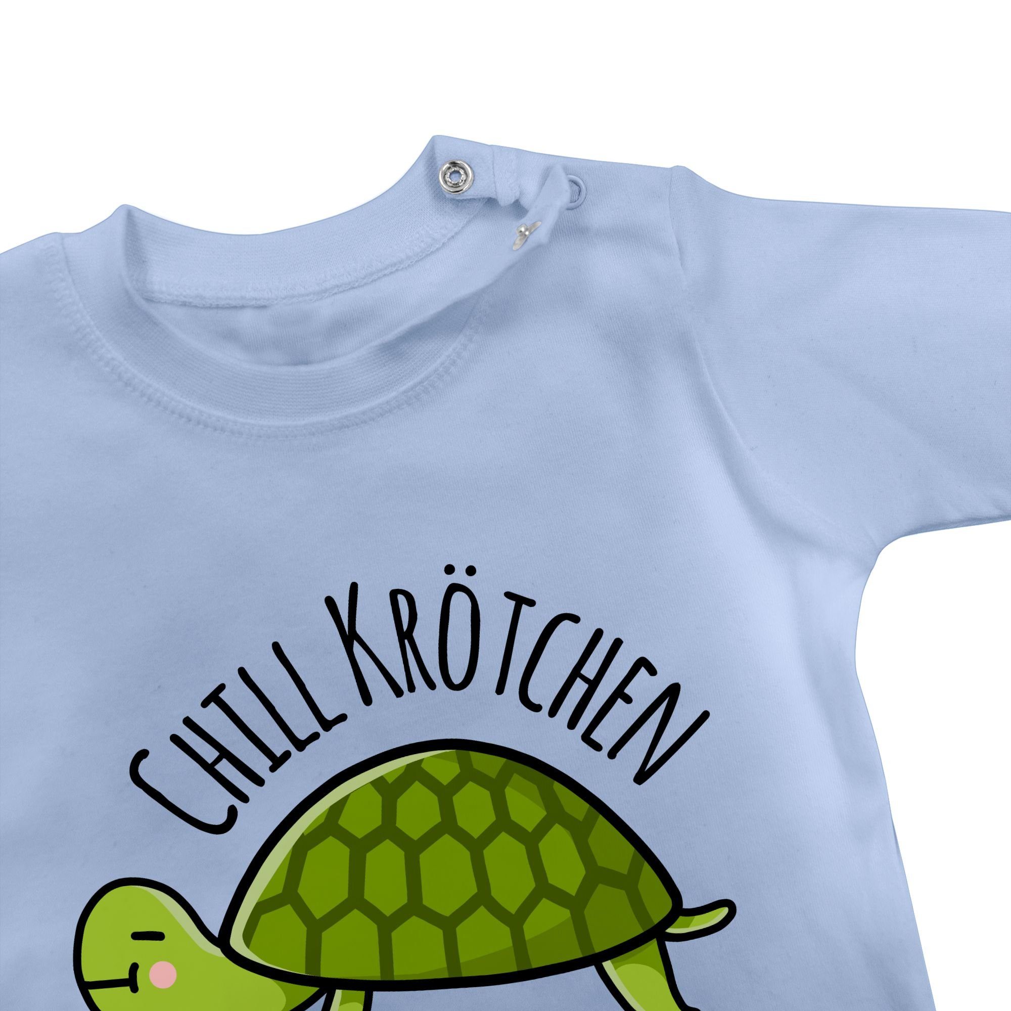 Tiermotiv Baby T-Shirt 1 Print Shirtracer Babyblau Chill Animal Schildkröte Krötchen