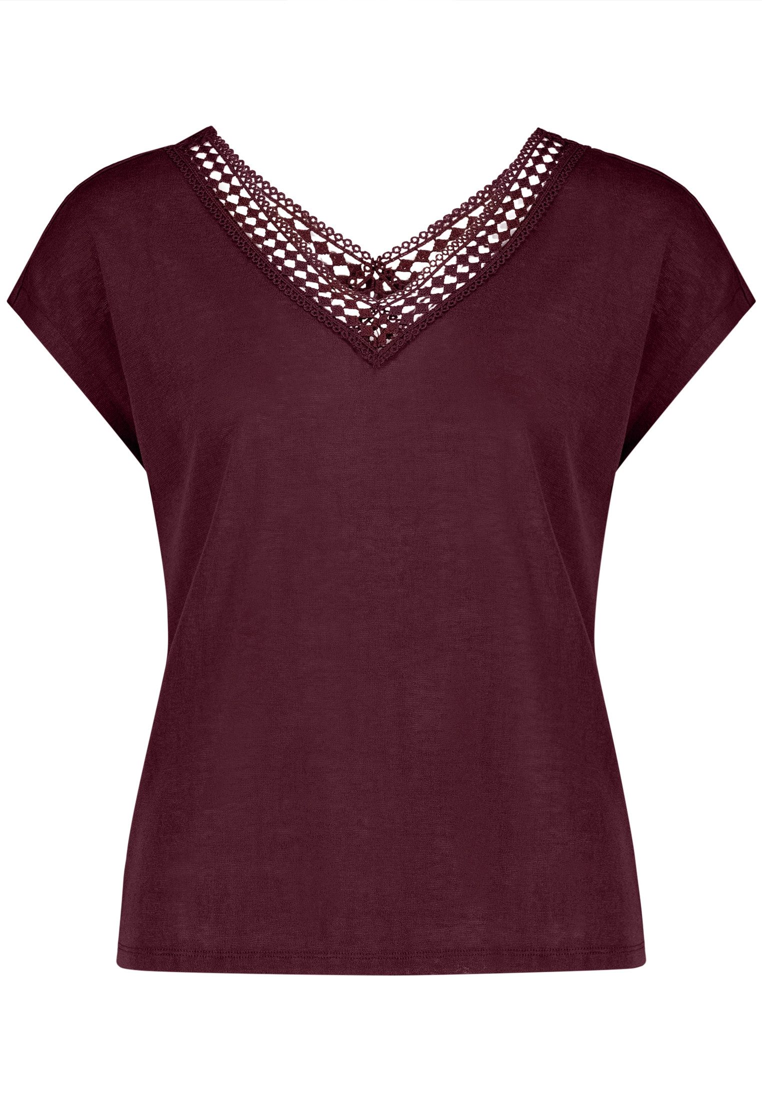Zero T-Shirt Damen mit V-Ausschnitt (1-tlg) Spitze