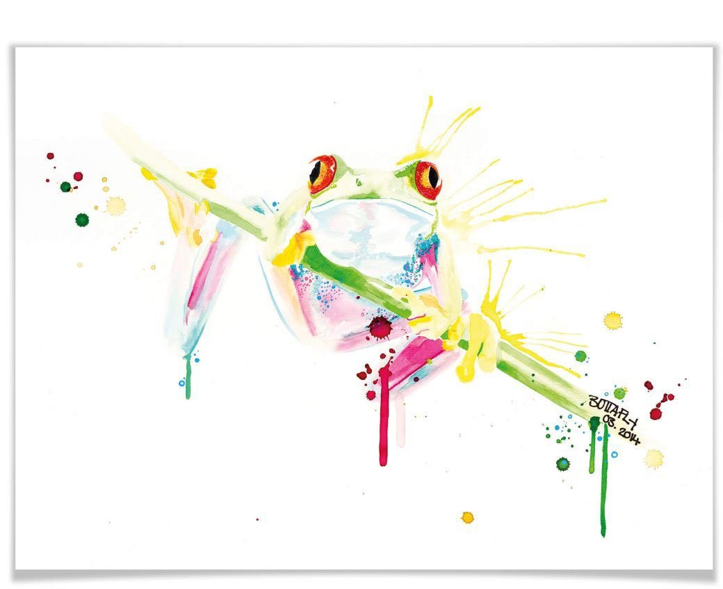 Poster Frosch Wandbild, St), Wandposter Bild, Wall-Art Frog, Poster, (1